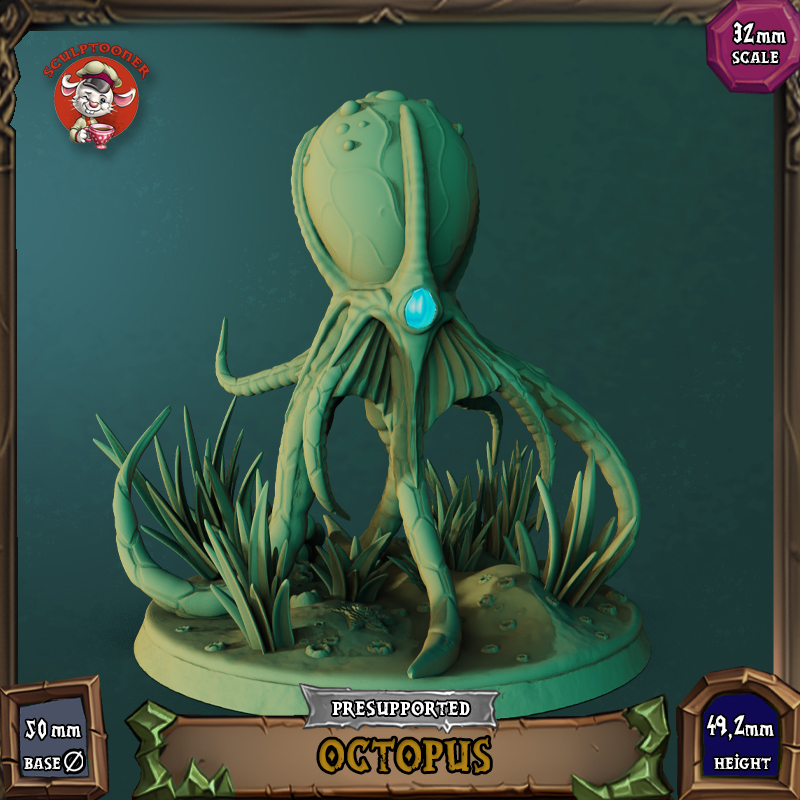 Octopus - 32mm scale pre-supported miniature