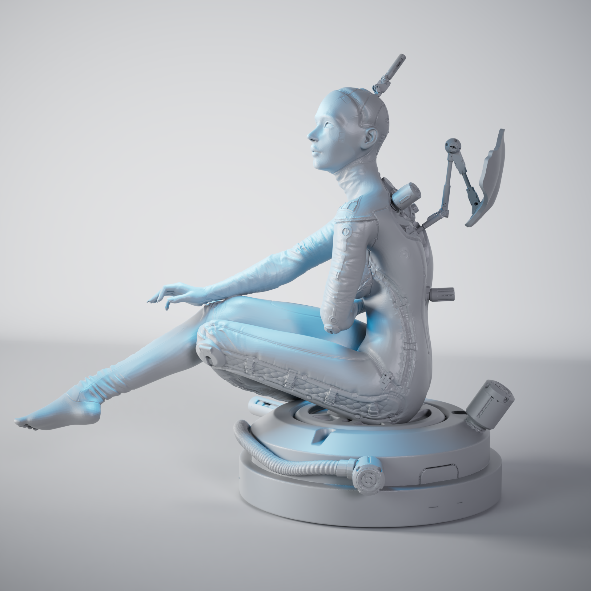 Cyberpunk CLAIR Statue 3D Model Design