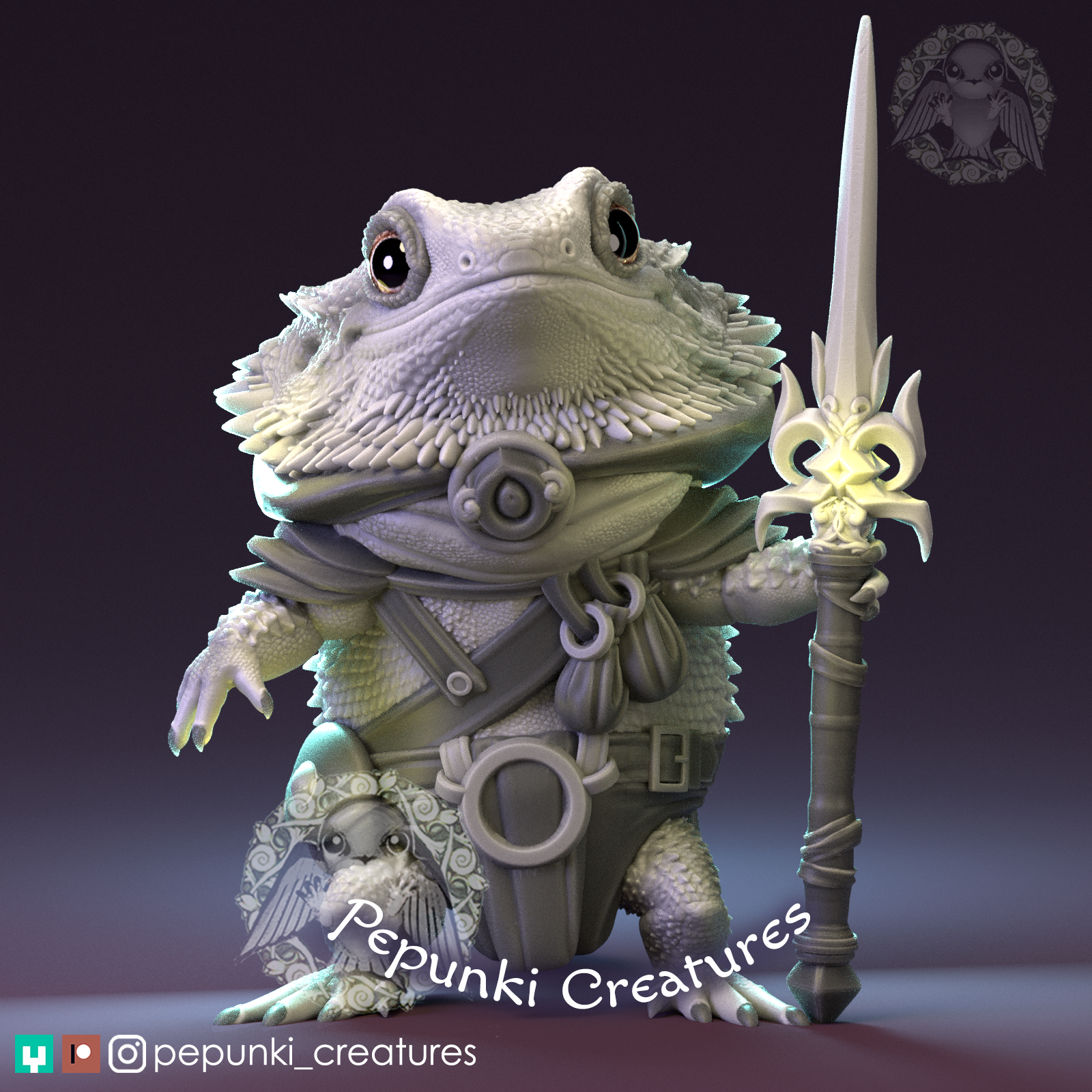 Bearded Dragon lizard warrior