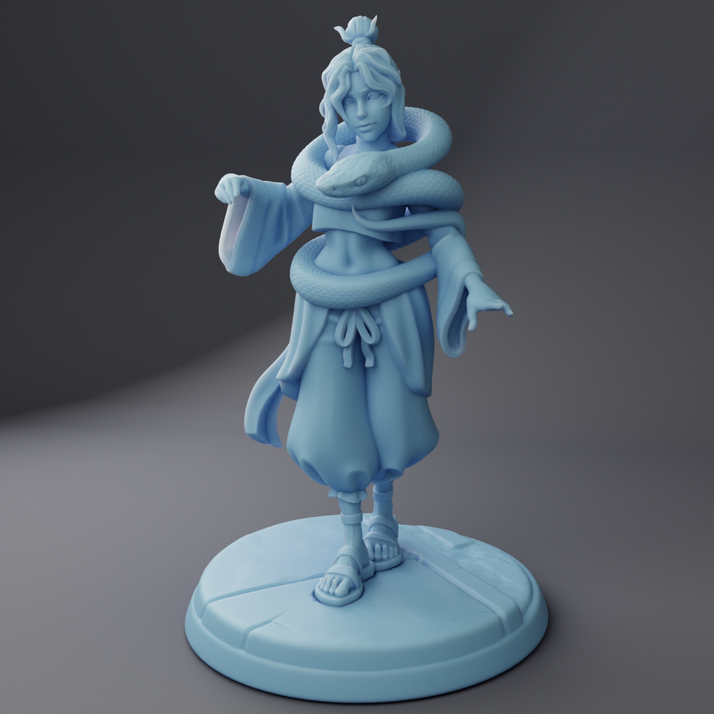 Saan the Charmer ( Female Human Monk / Fighter with Snake Familiar )