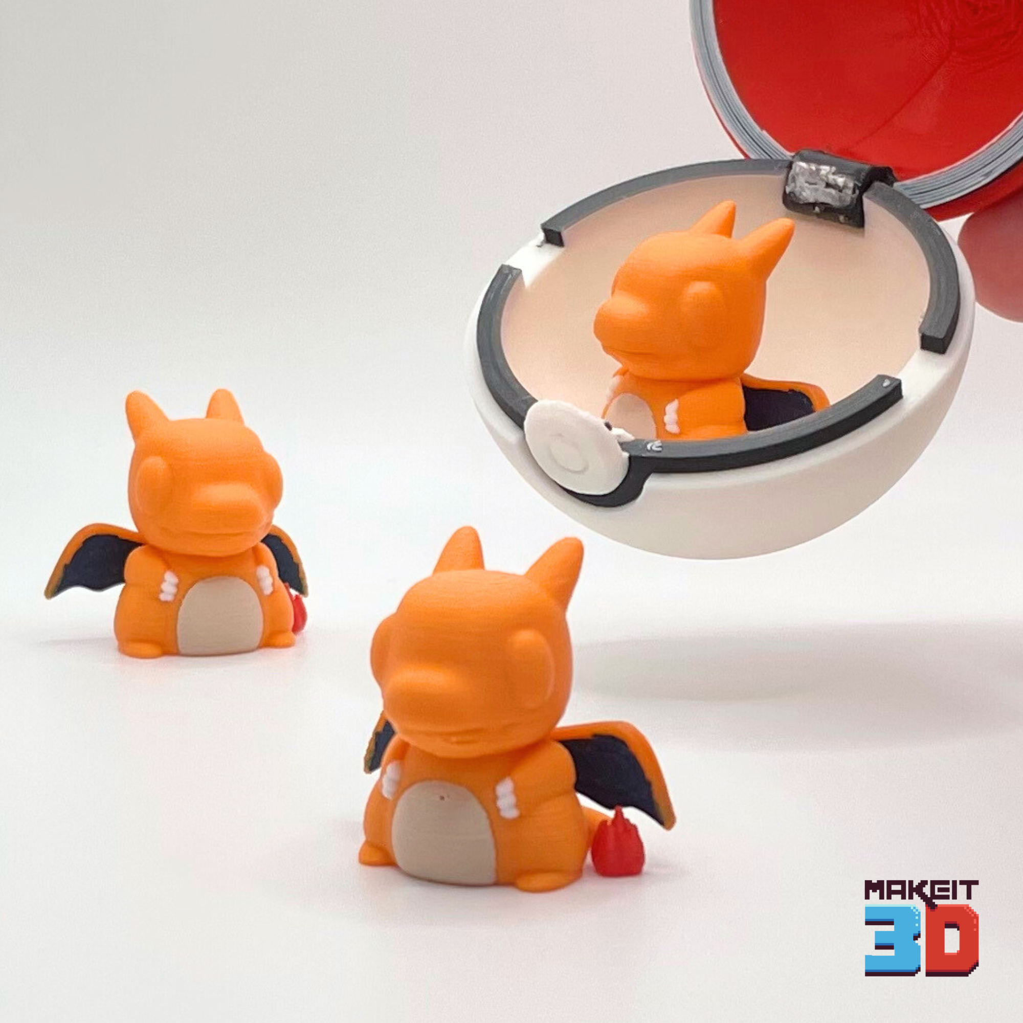 3D Printable ChibiCharzrd With Print in Place PokebaII