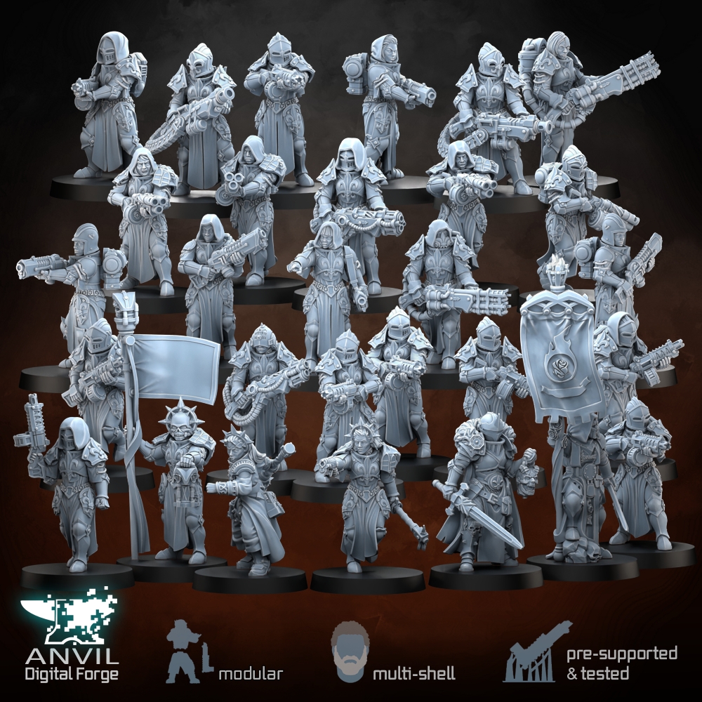 Daughters of the Burning Rose Heavy Weapons and Elite Infantry - Modular Infantry for Skirmish Tabletop Wargames
