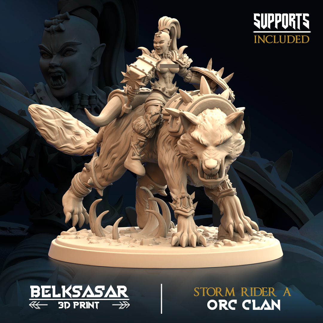 Orc and Wolf - Storm Rider A Variant 2