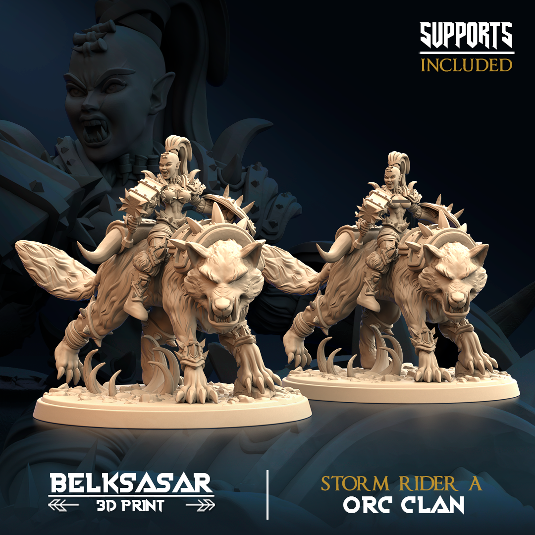 Orc and Wolf - Storm Rider A All Variants
