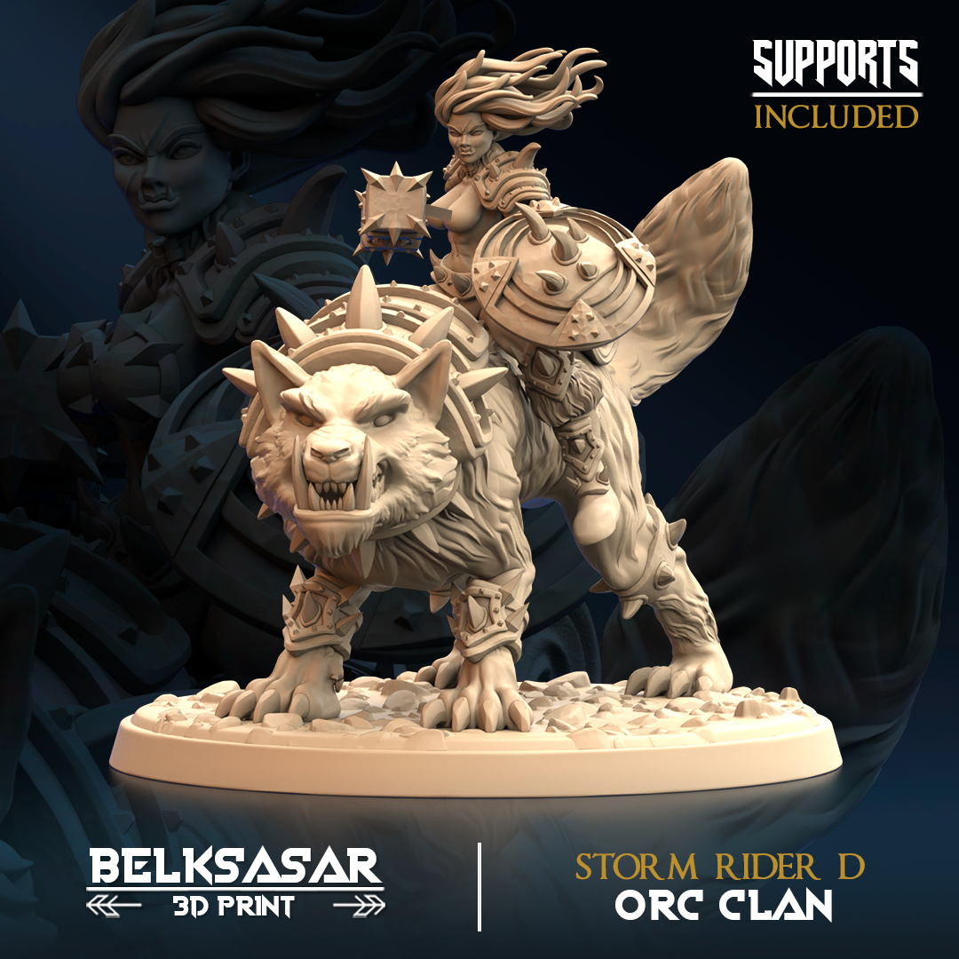Orc and Wolf - Storm Rider D Variant 2