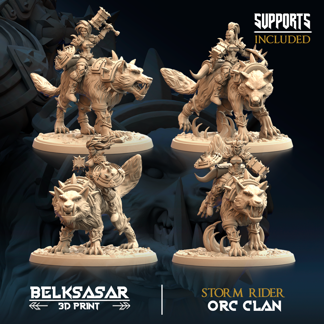 Orc and Wolf - Storm Rider Variant 2 Set x4