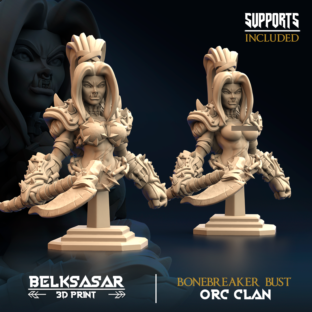Female Orc Bust All Variants