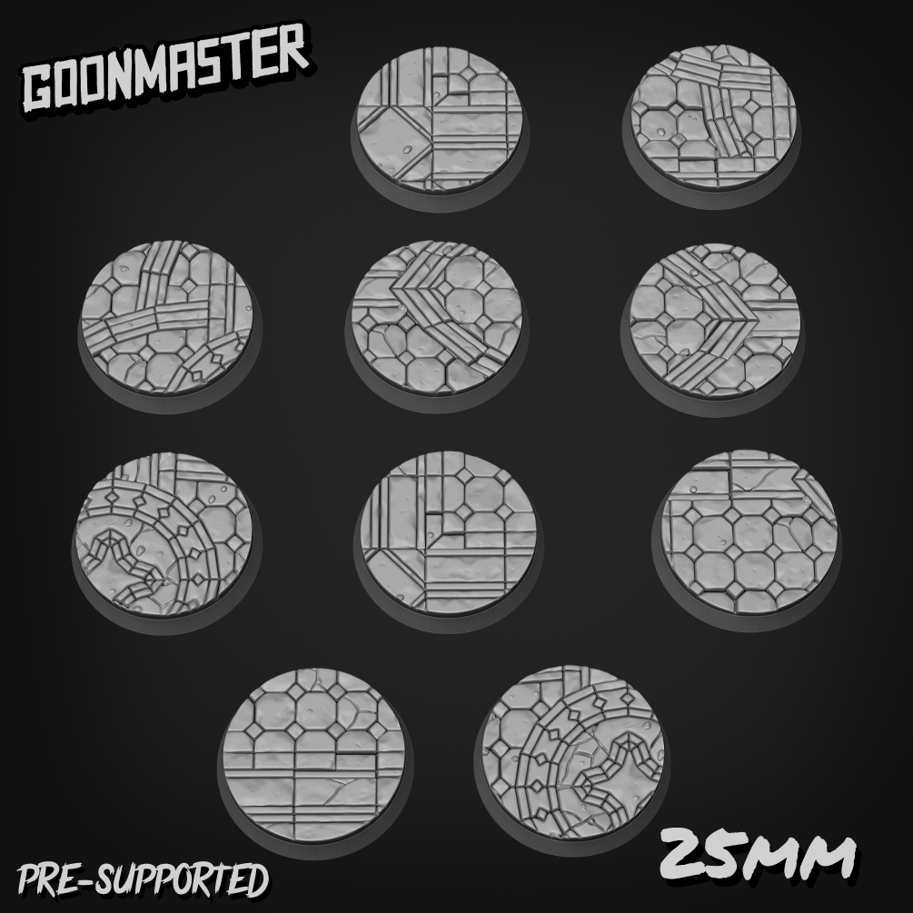 Gothic Tile Bases/Toppers 25mm Round x 10