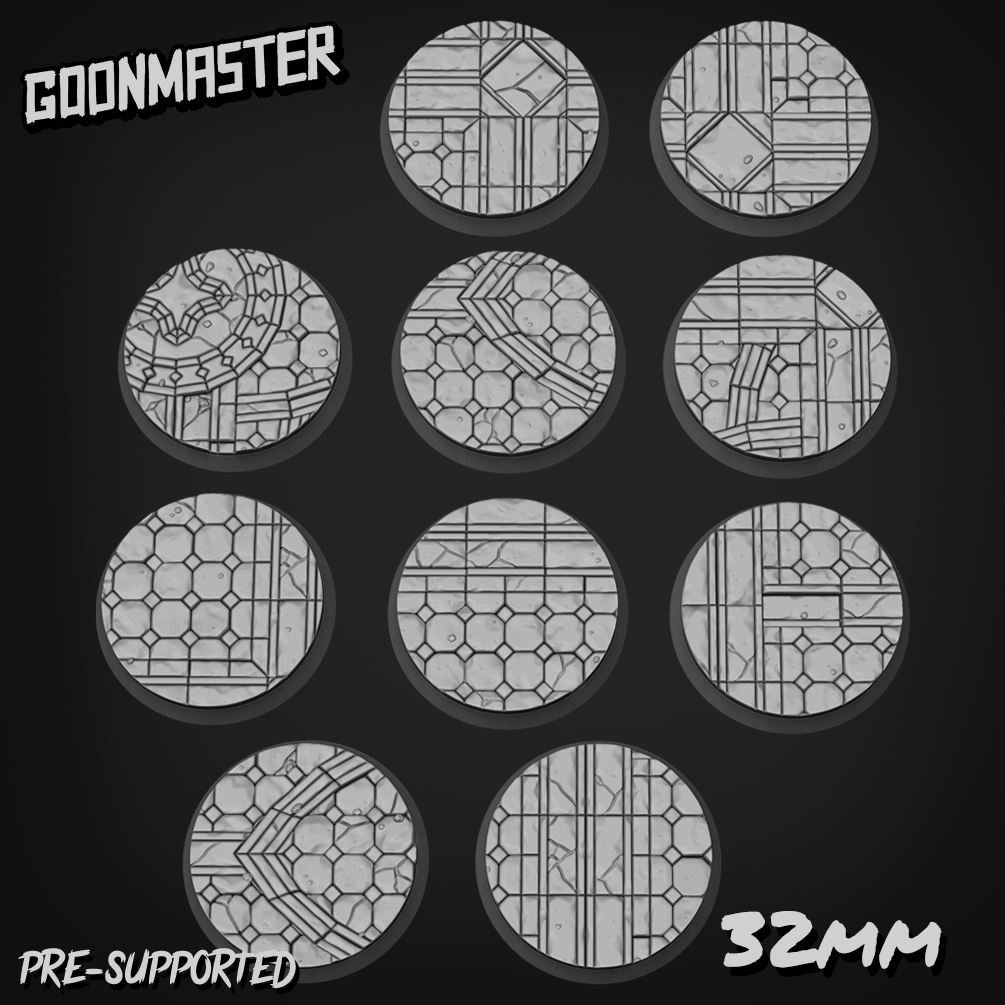 Gothic Tile Bases/Toppers 32mm Round x 10