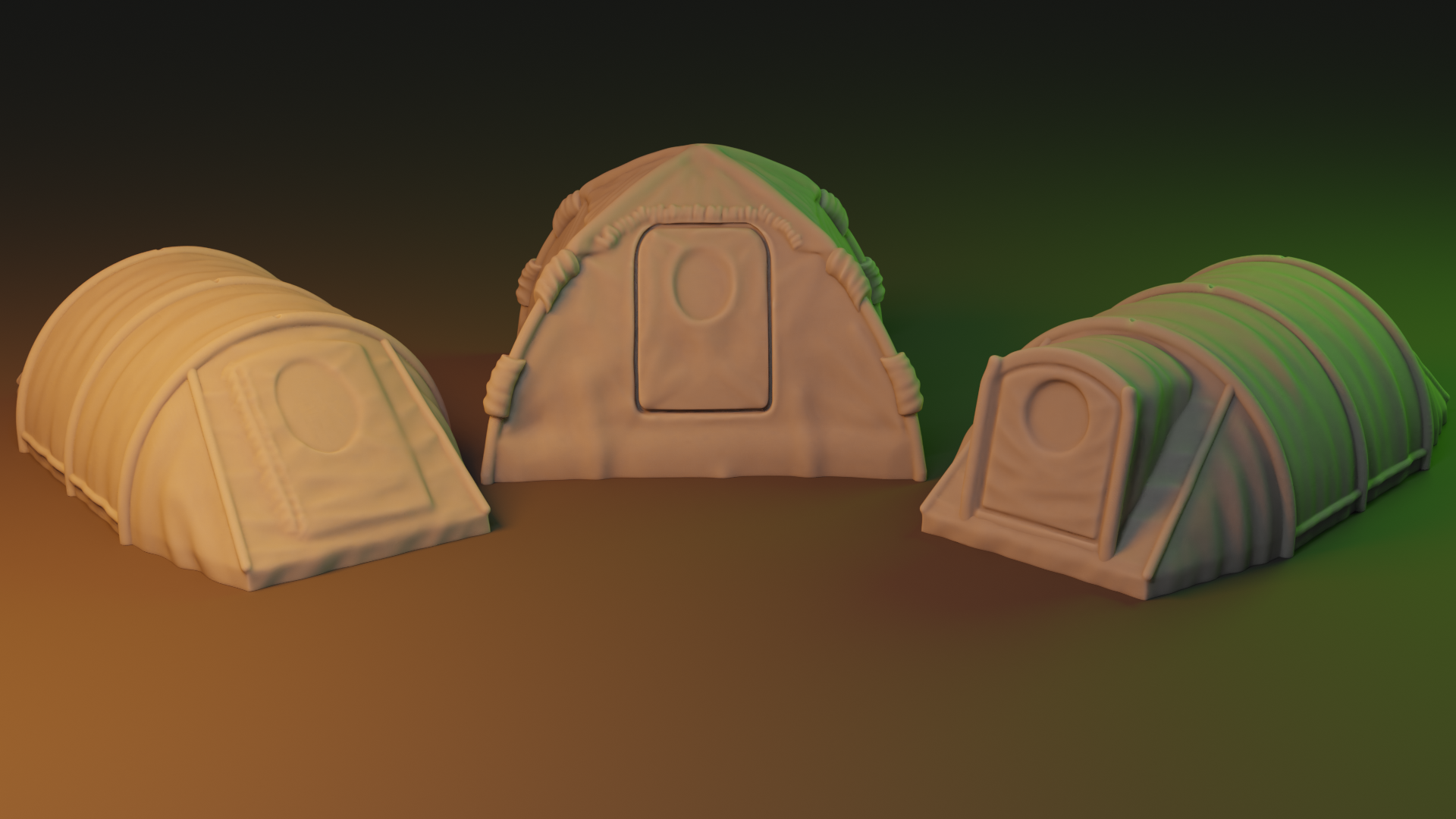 Camping tents, military tents, Campsite