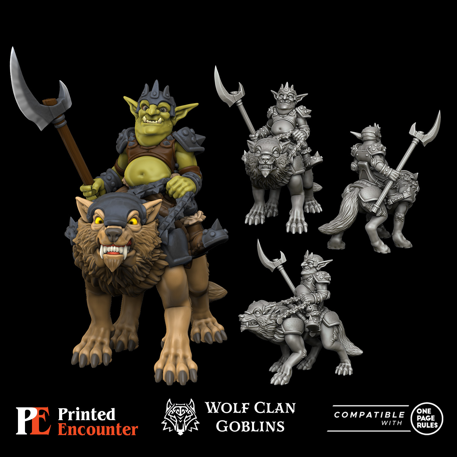 Big Boss Goblin on Armored Wolf - Wolf Clan Goblins