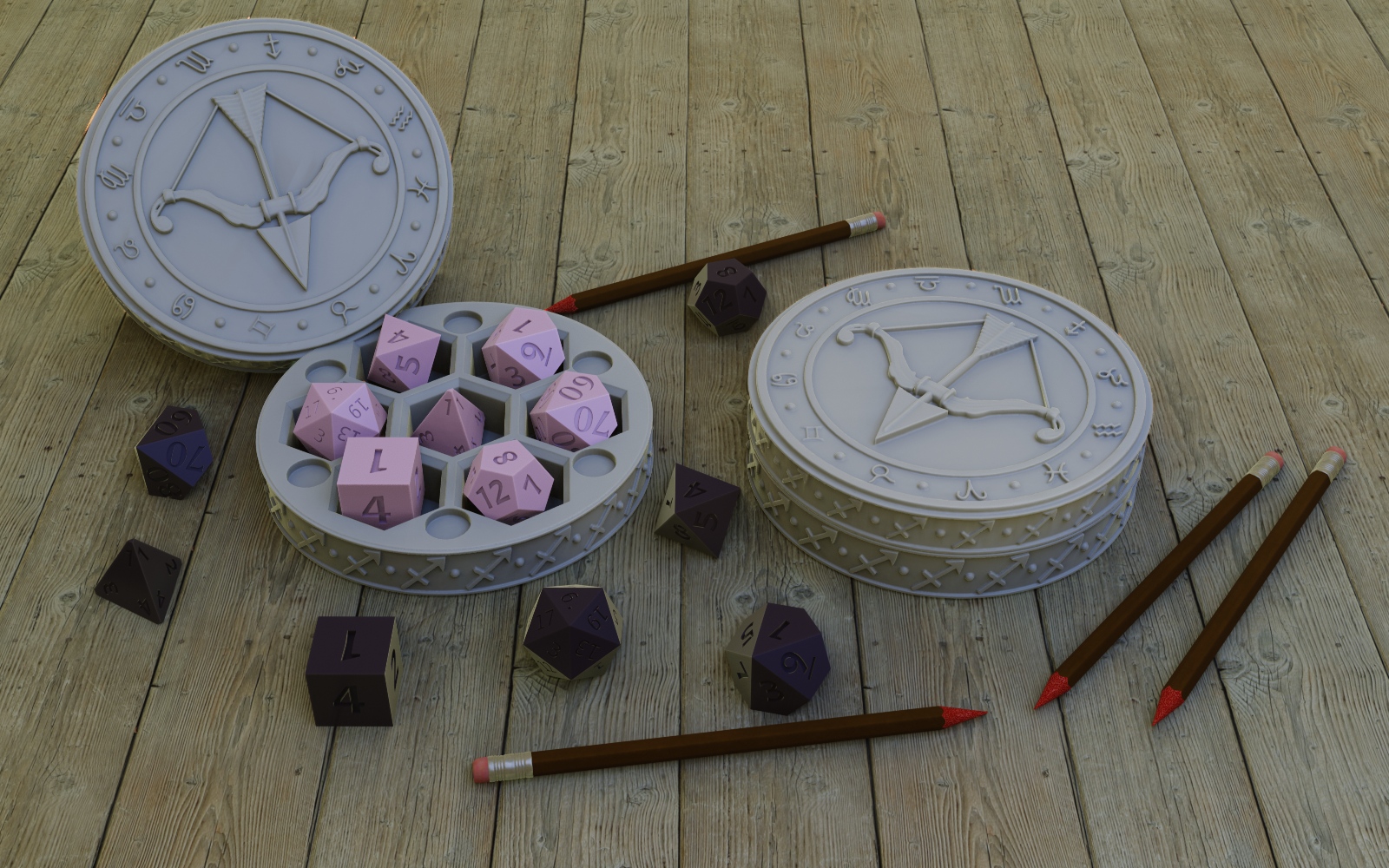 Sagittarius Dice Holder by Hera'Stone