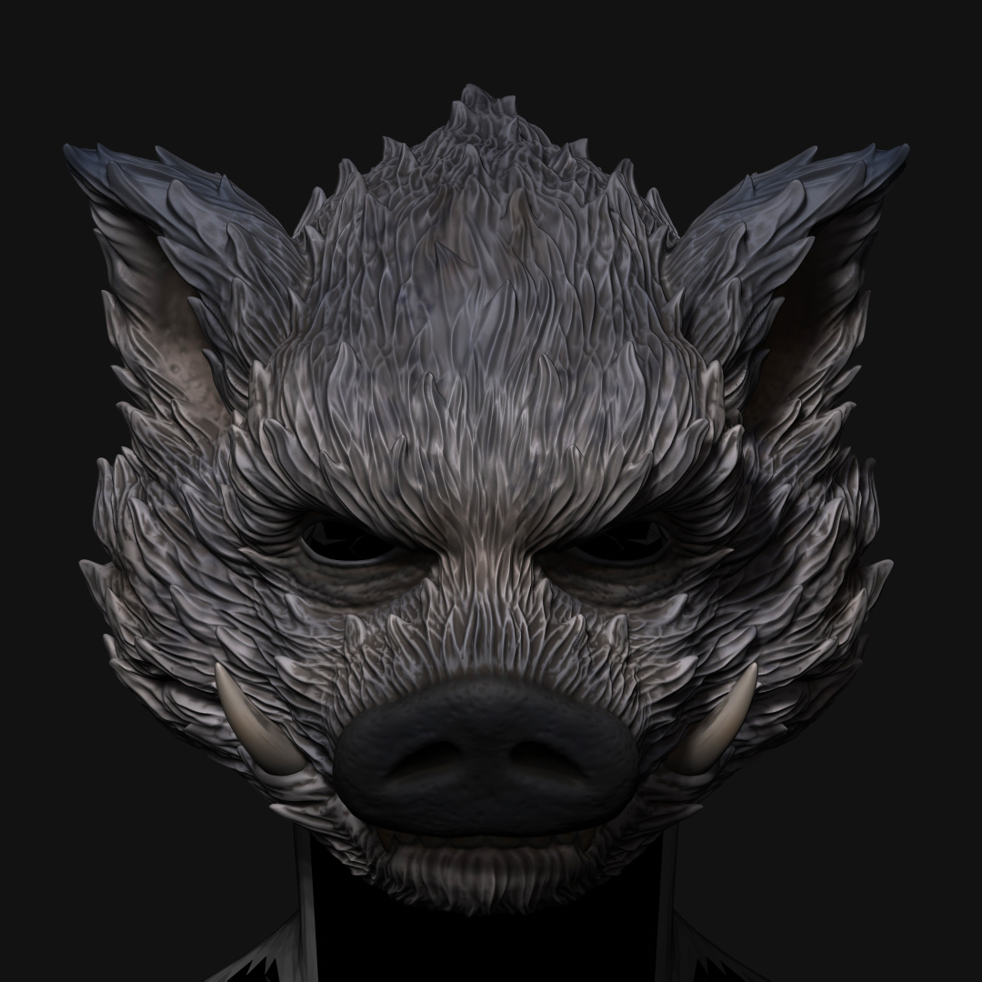Devil Boar Mask - Hallowen Devil cosplay - Zhu Bajie Head Decor