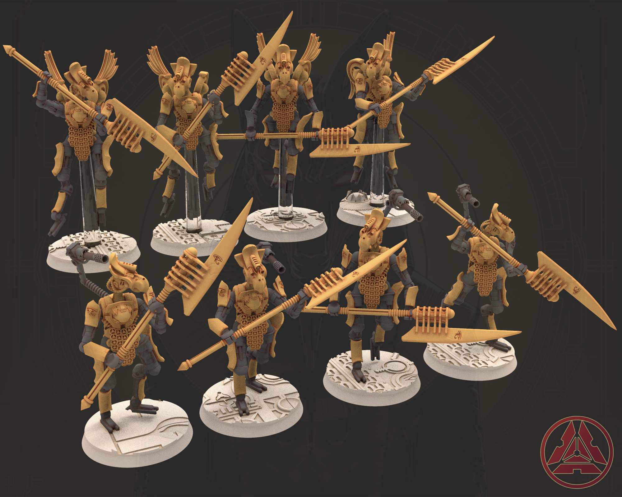 Cinan - Horus - Akhet - Dja: Assault, Battle Robot, space lord's guardians of the Necropolis, solid & modular posable miniatures