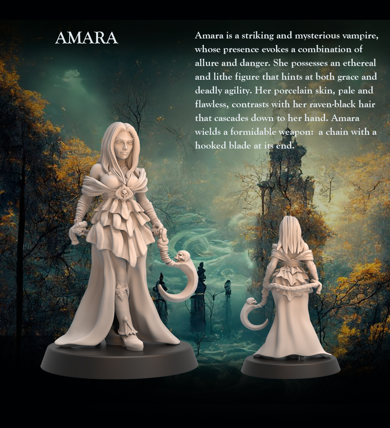 Vampire Chainblade Mistress Amara - Vampire Chainblade Mistress - 32mm - Heroic scale