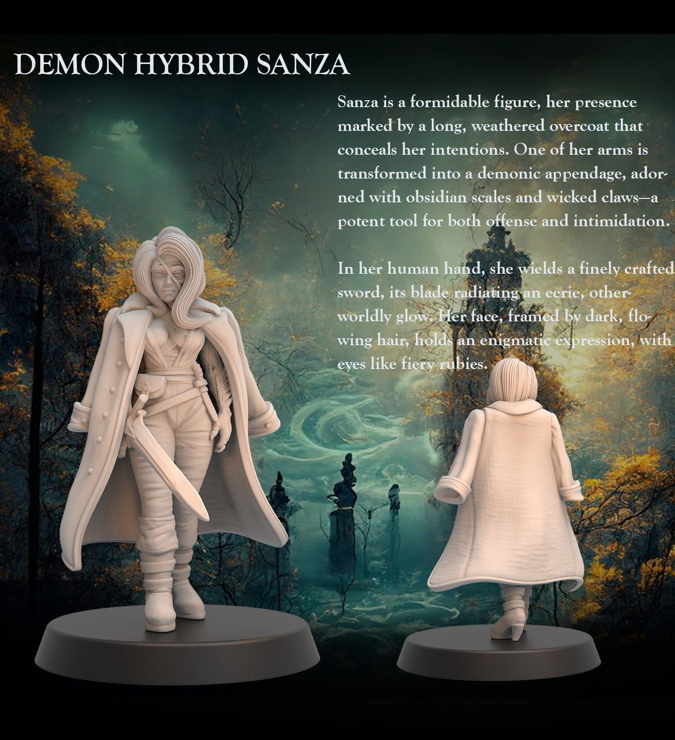 Demon Hybrid Sanza- Demon Hybrid Warrior- 32mm - Heroic scale