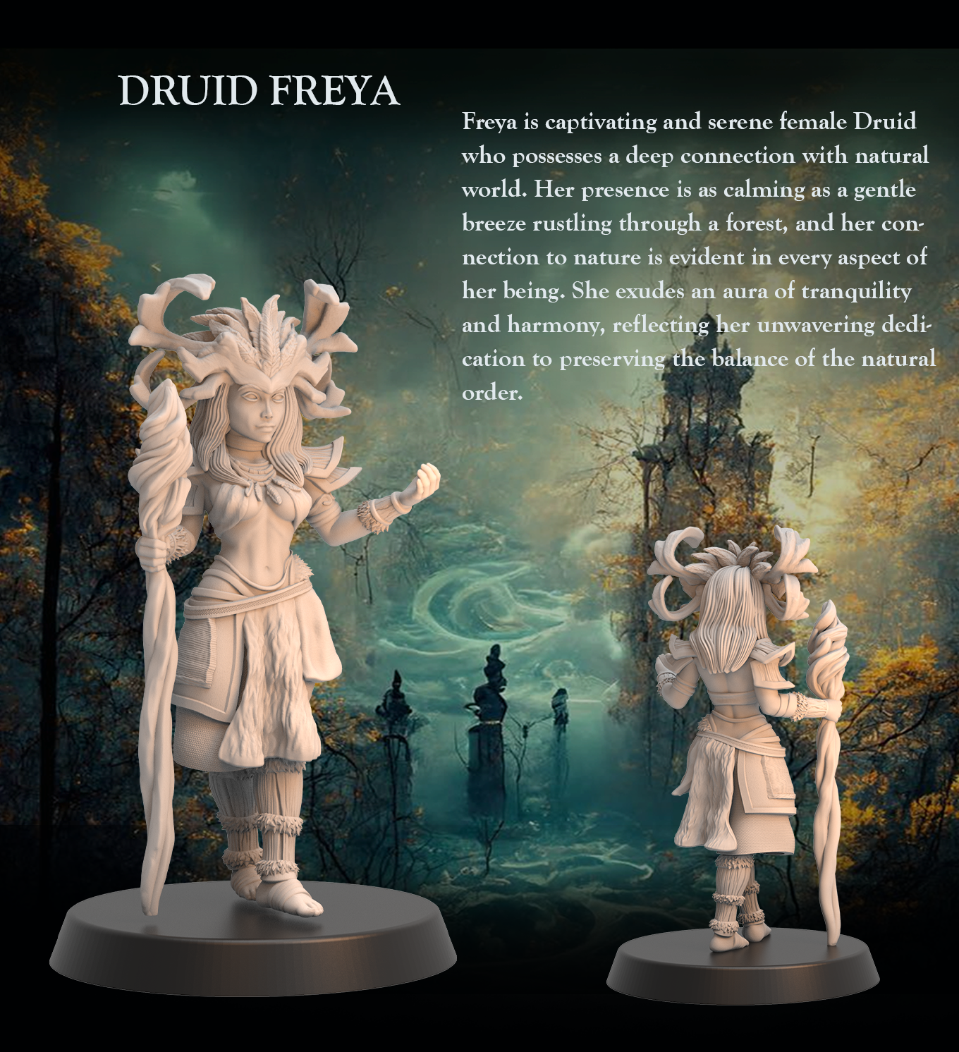 Mystic Druid Freya - Mystic Forest Druid - 32mm - Heroic scale
