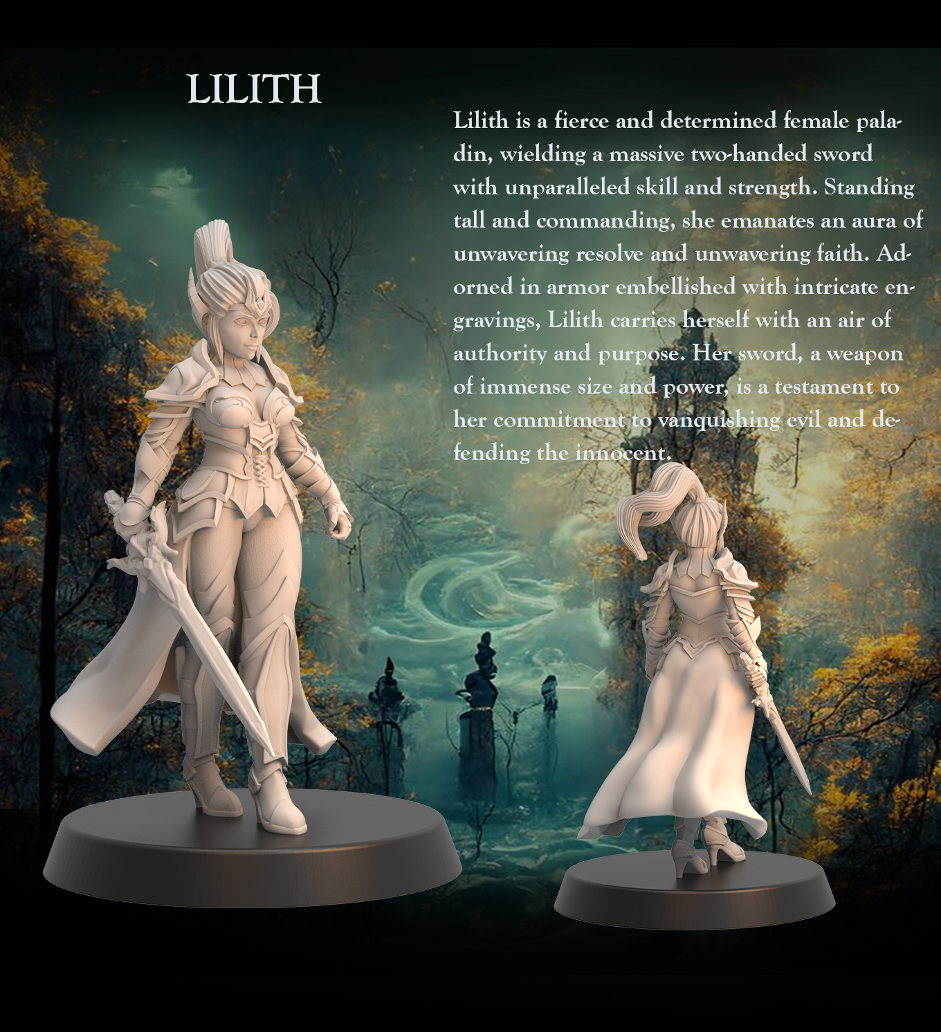 Paladin Warrior Lilith - Paladin Warrior Greatsword - 32mm - Heroic scale