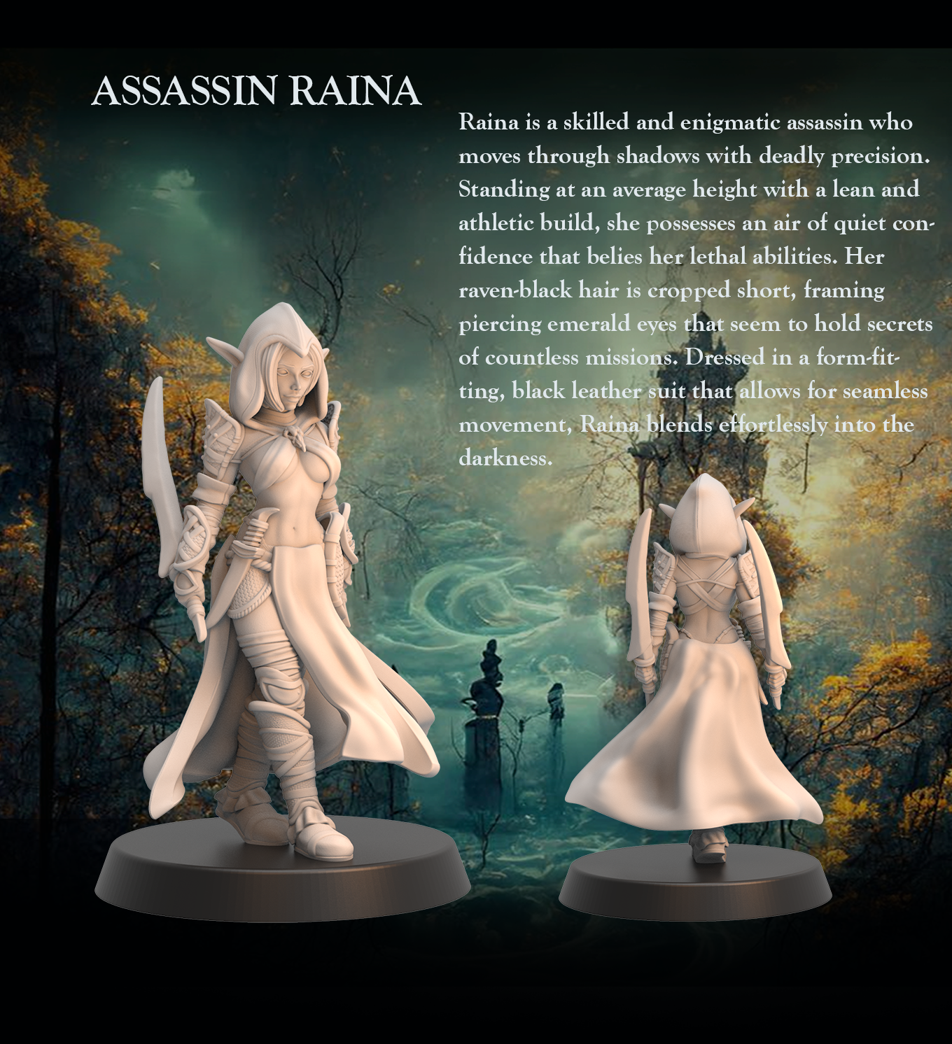 Rogue Assassin Raina- Rogue Assassin Dual blade Rogue - 32mm - Heroic scale