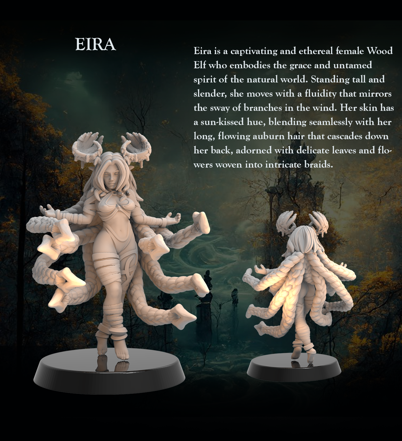 Druid Elf Eira -Wood Elf Druid Female Druid - 32mm - Heroic scale