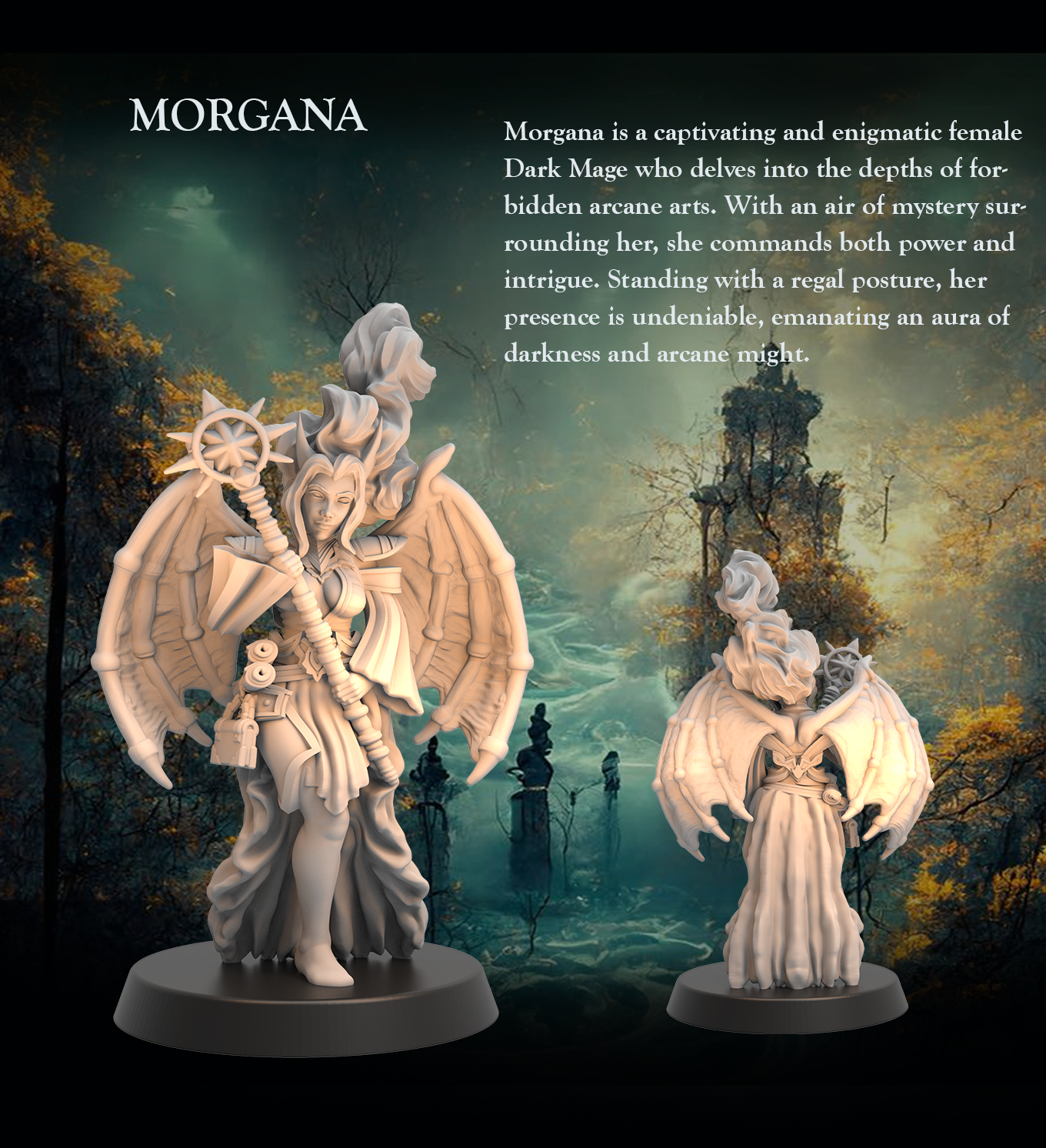 Dark Mage Morgana - Dark Mage Winged Sorceress - 32mm - Heroic scale