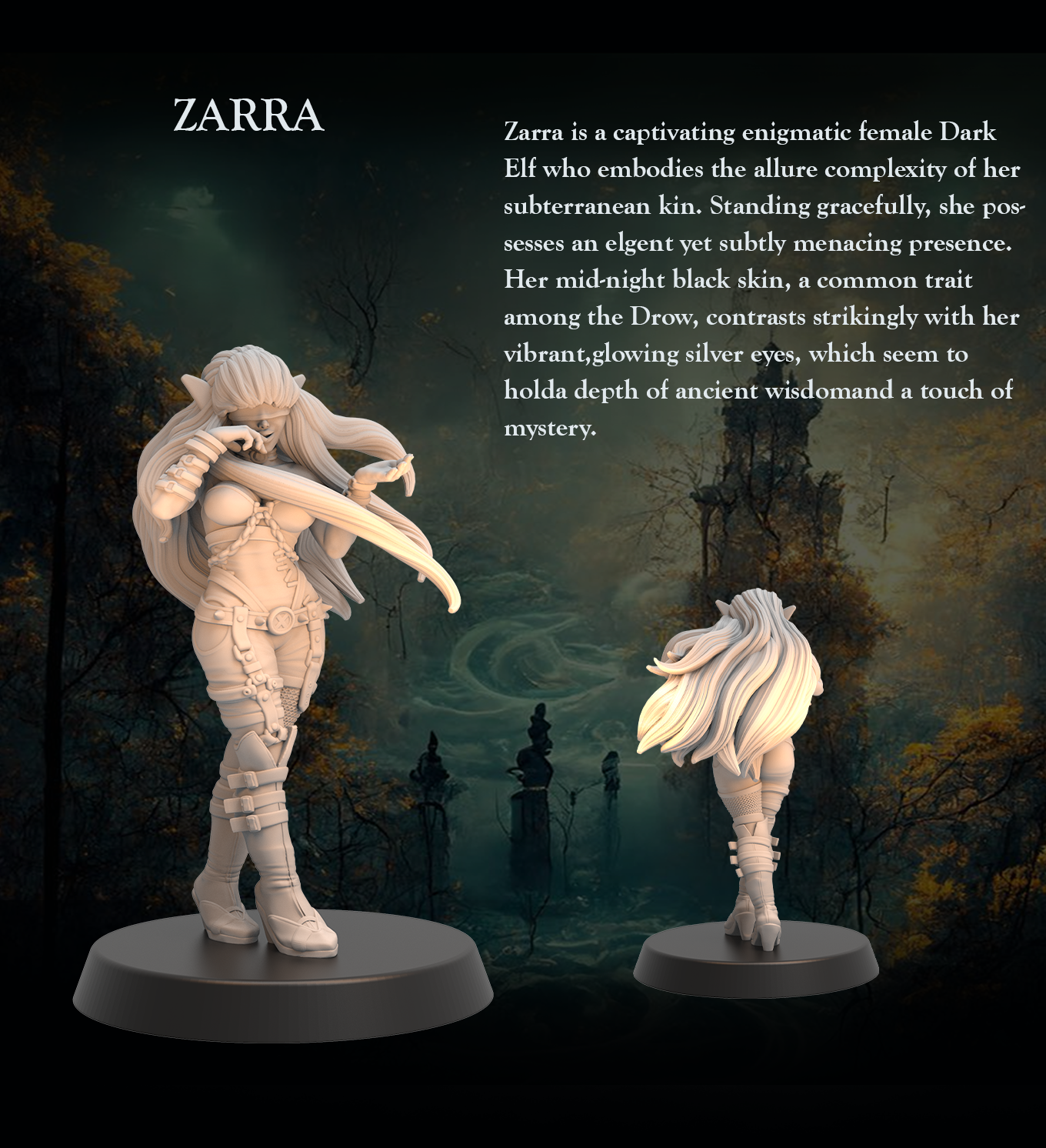 Dark Elf Zarra - Dark Elf Assassin - 32mm - Heroic scale