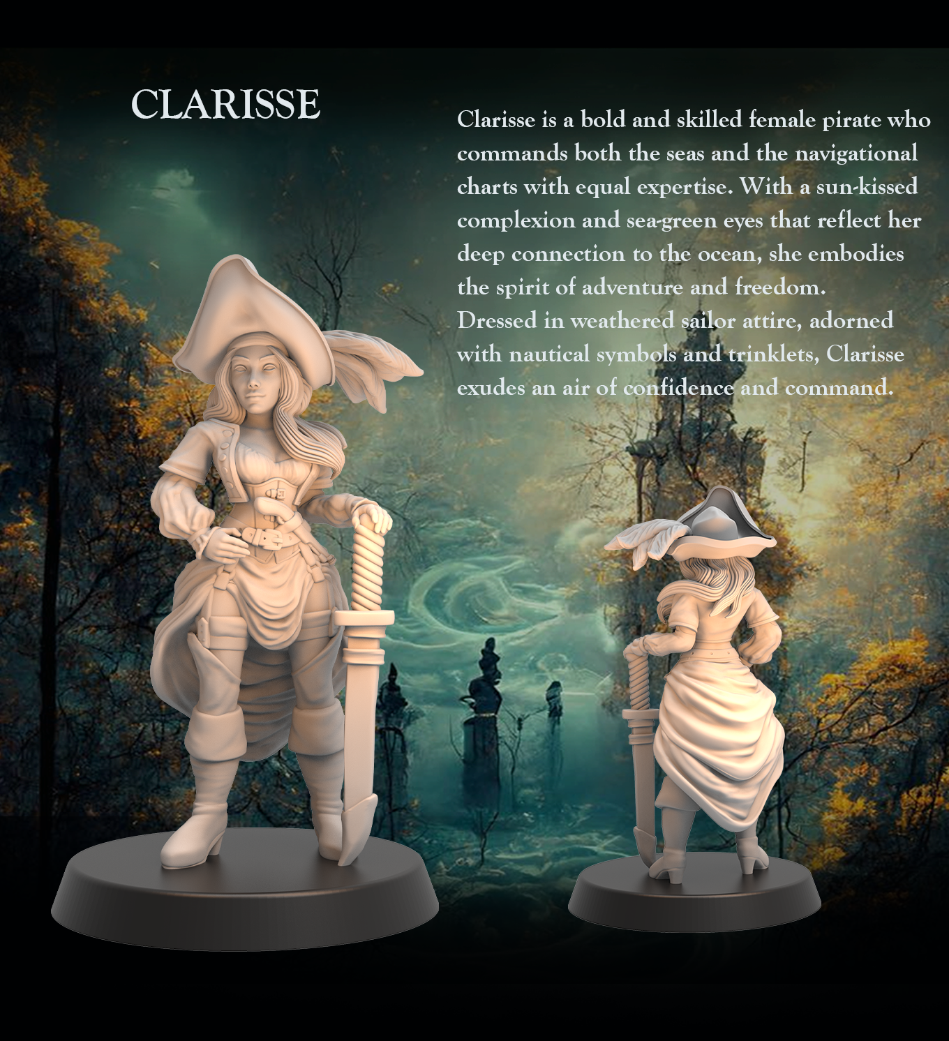Clarisse Sea Captain – Pirate Sea Captain - 32mm - Heroic scale