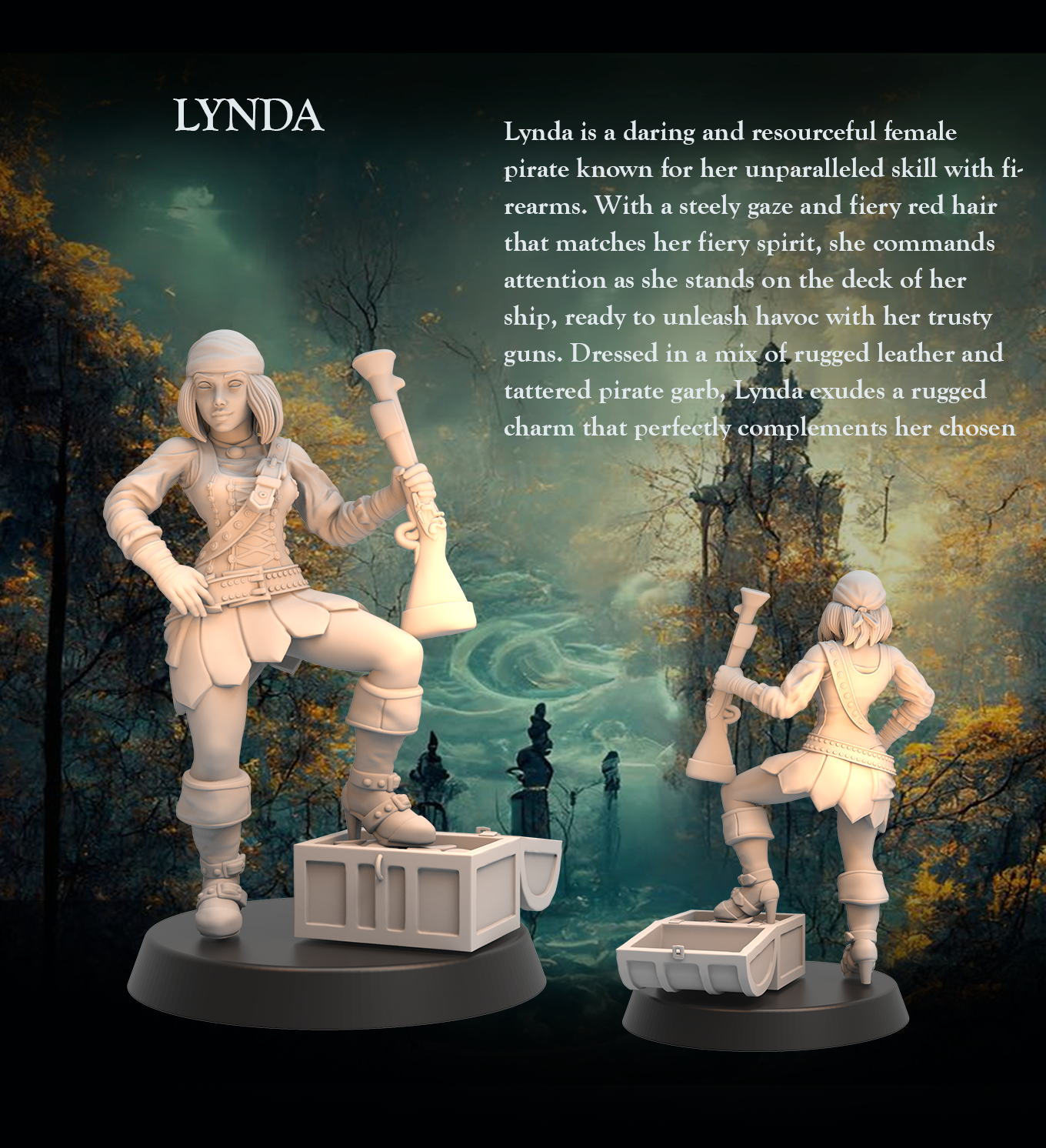 Pirate Gunner Lynda - Pirate Gunner Treasure Hunter- 32mm - Heroic scale