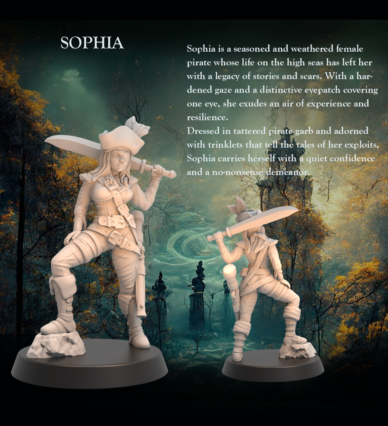 Pirate Sea Raider Sophia – Pirate Raider Captain 32mm - Heroic scale