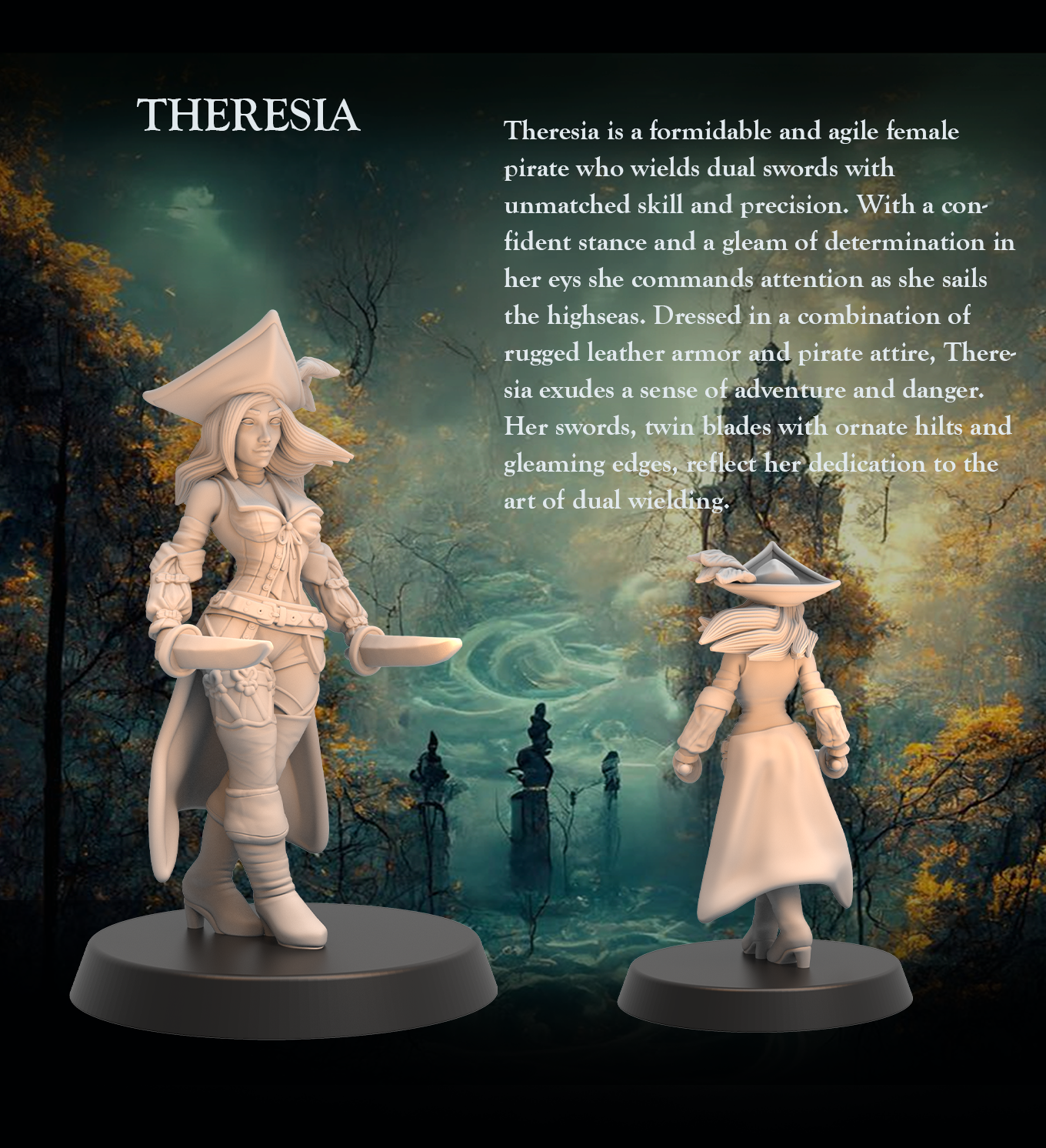 Theresia - Pirate Duelblade Pirate Captain - 32mm - Heroic scale