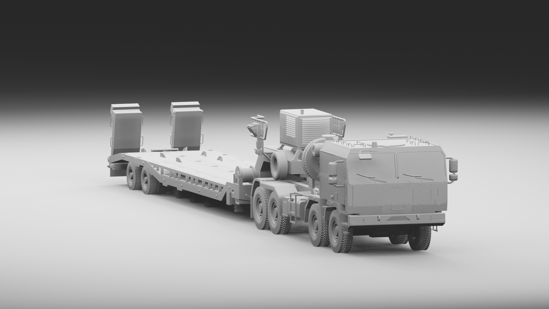 Polish Jelcz P882 tractor with Demarko ST 555-20W trailer