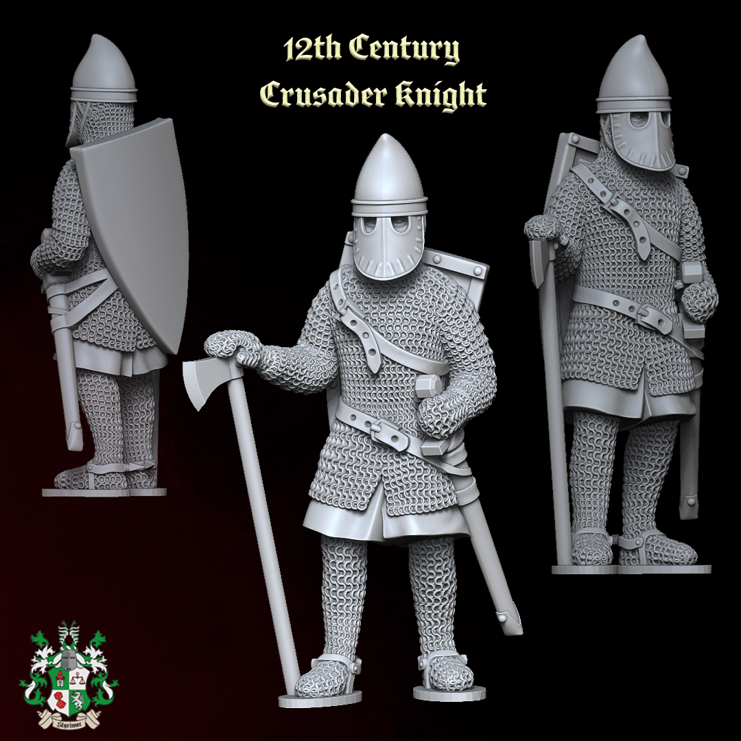 12th Century Crusader Knight with Phrygian Helmet and Face Plate