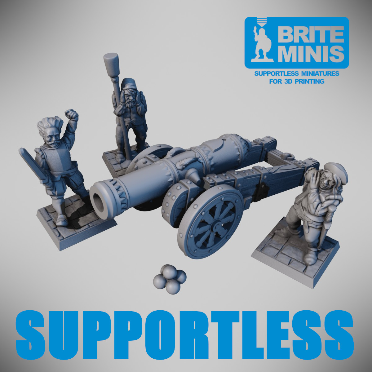 Cannon and crew! Supportless & Easy to print - for FDM and resin