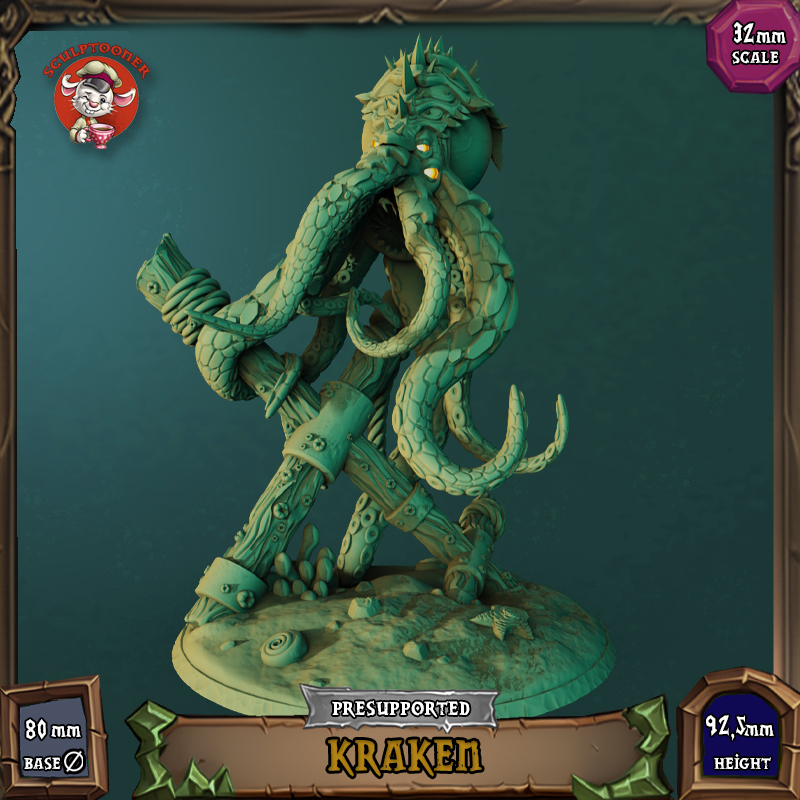 Kraken - 32mm scale pre-supported miniature