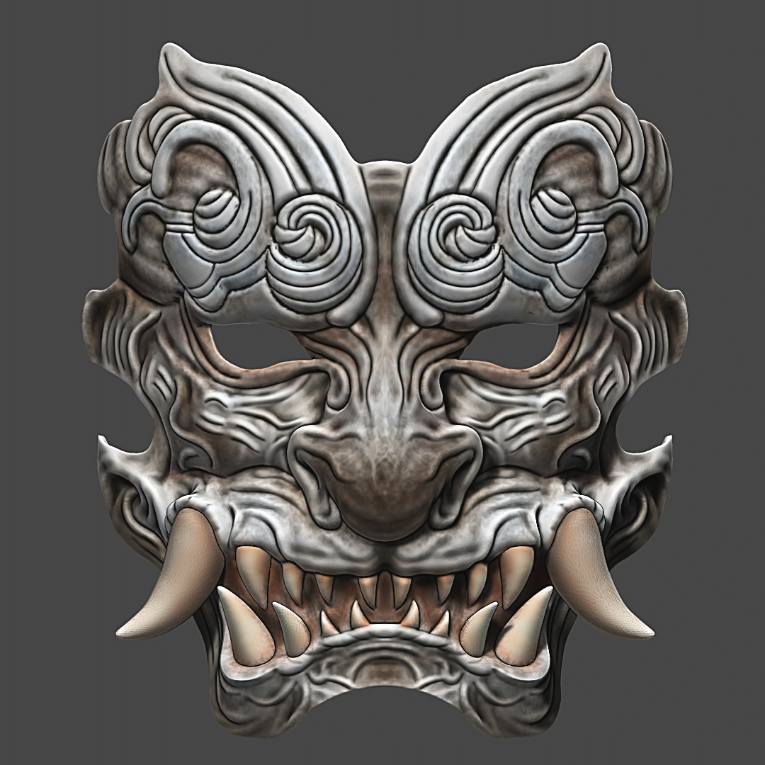 Hannya Gale Guard Face Mask - Oni samurai Cosplay