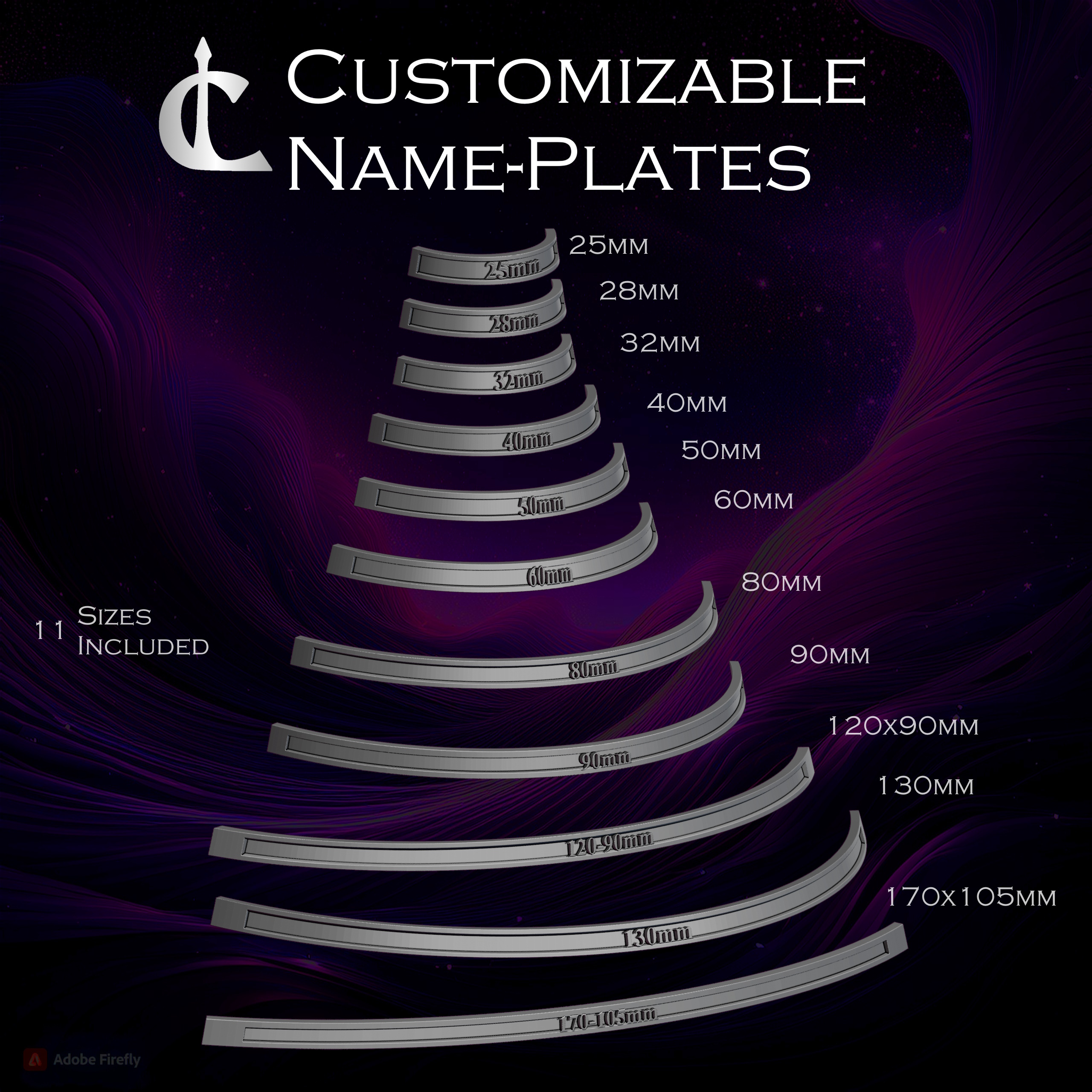 Free - Customizable Name Plates - blender