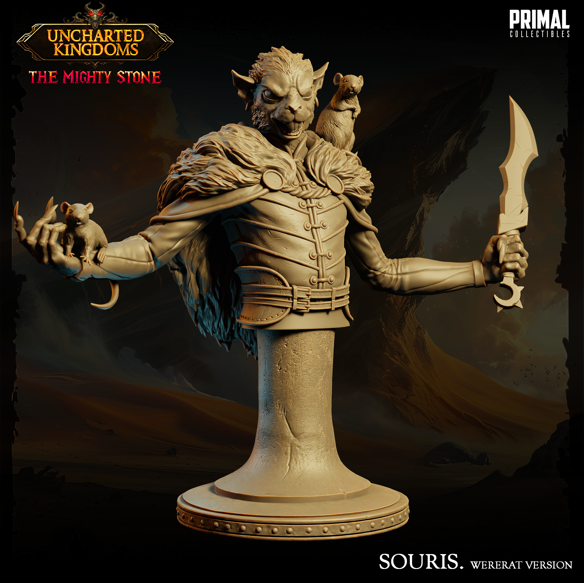 Ratman - Souris - Wererat Version - Bust - September 2024 - Uncharted Kingdoms