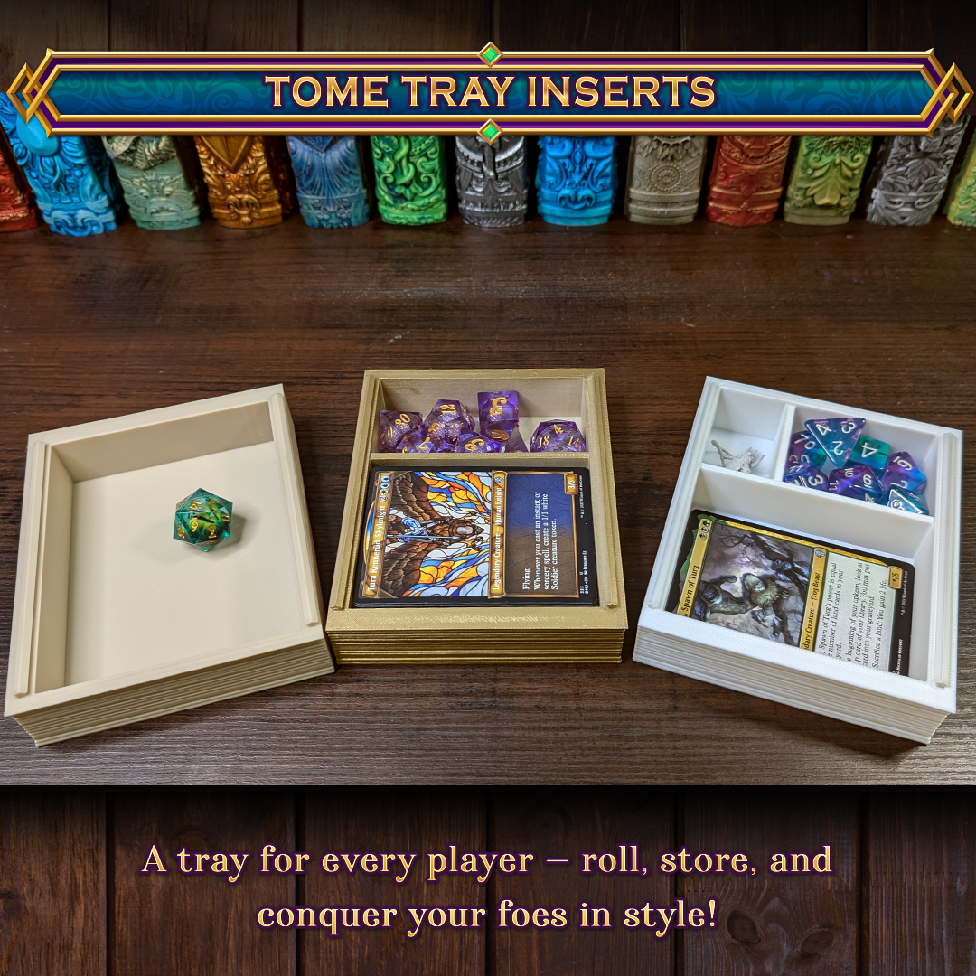 FatesEnd Tome Page Tray Inserts - Perfect for storing cards, dice, minis and more!