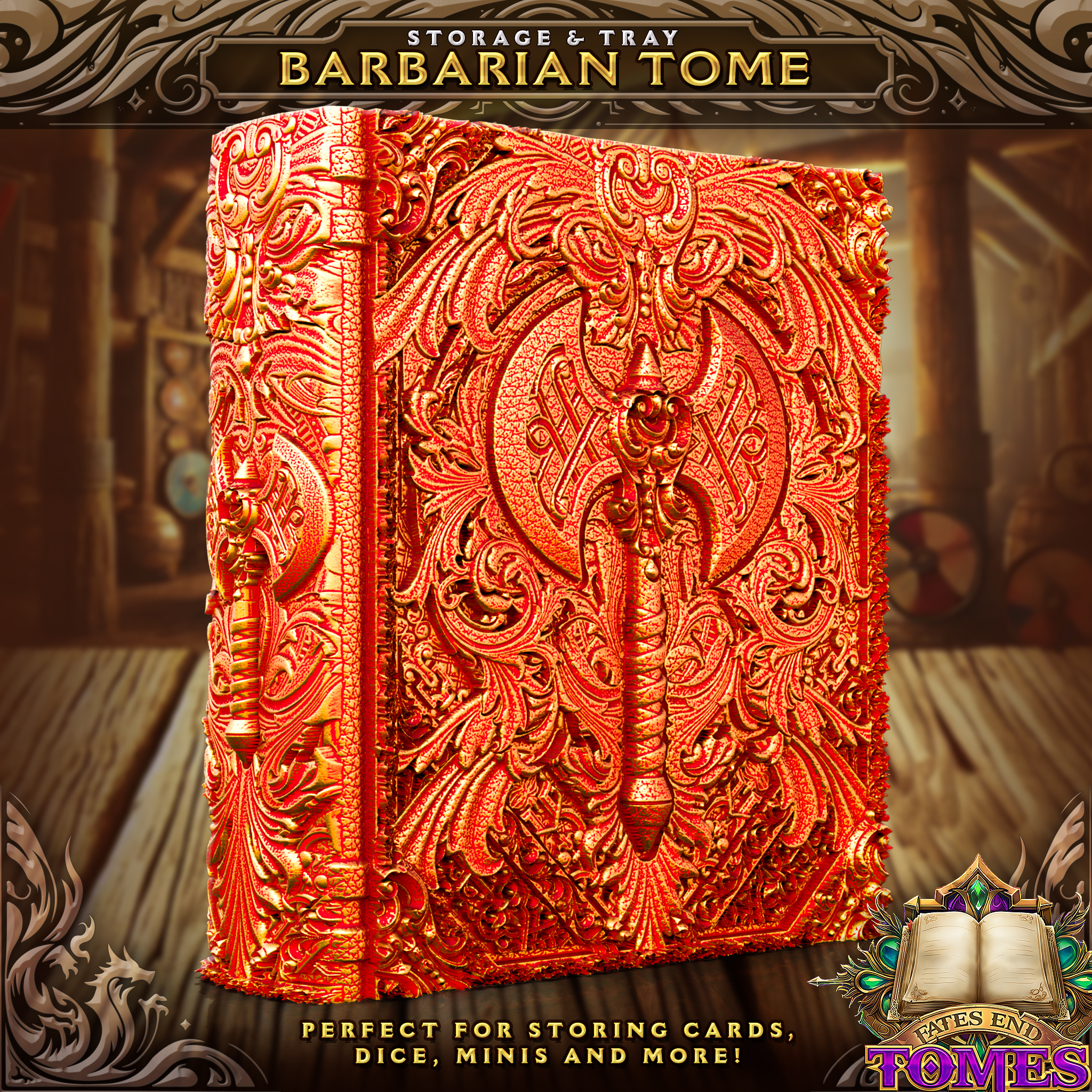 Barbarian Tome - Perfect for storing cards, dice, minis and more!