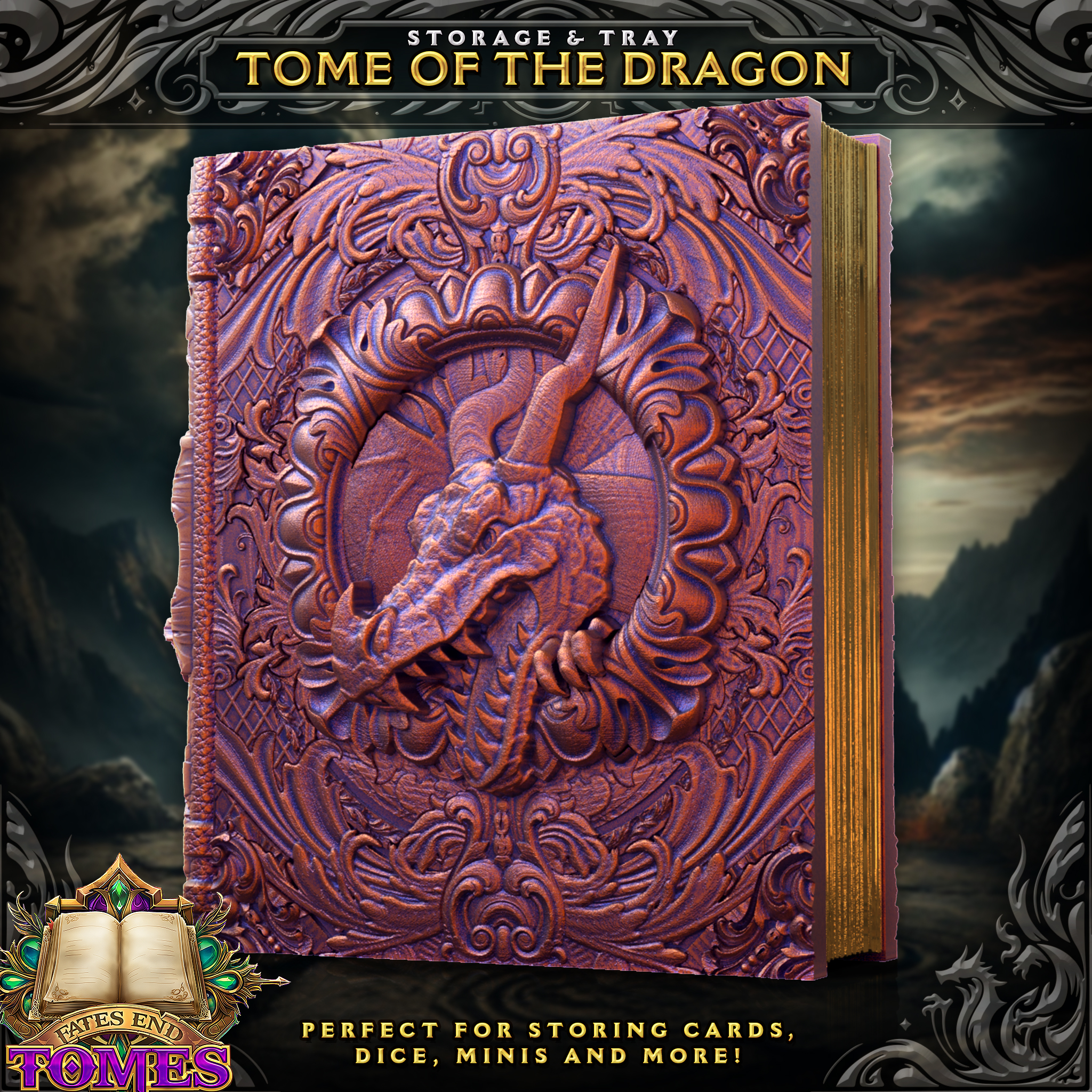 Dragon Tome - Perfect for storing cards, dice, minis and more!