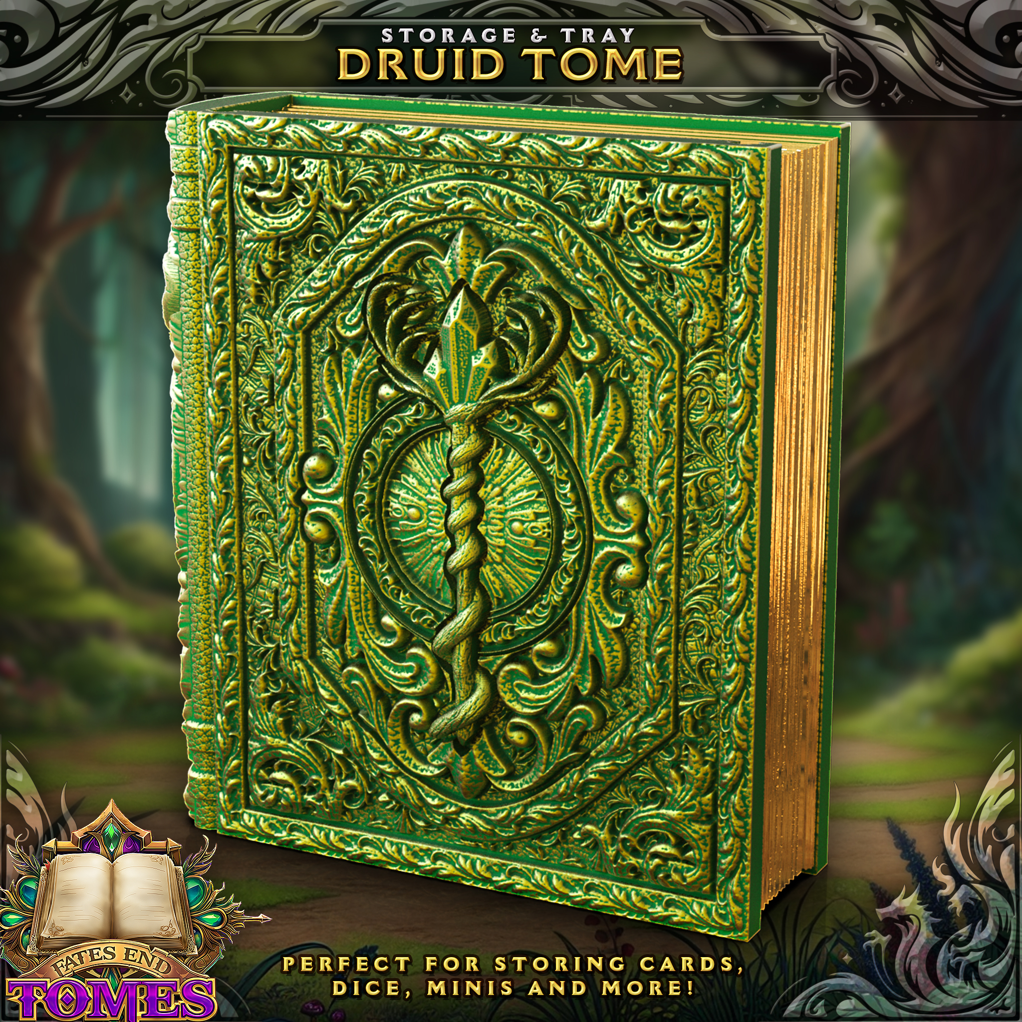 Druid Tome - Perfect for storing cards, dice, minis and more!