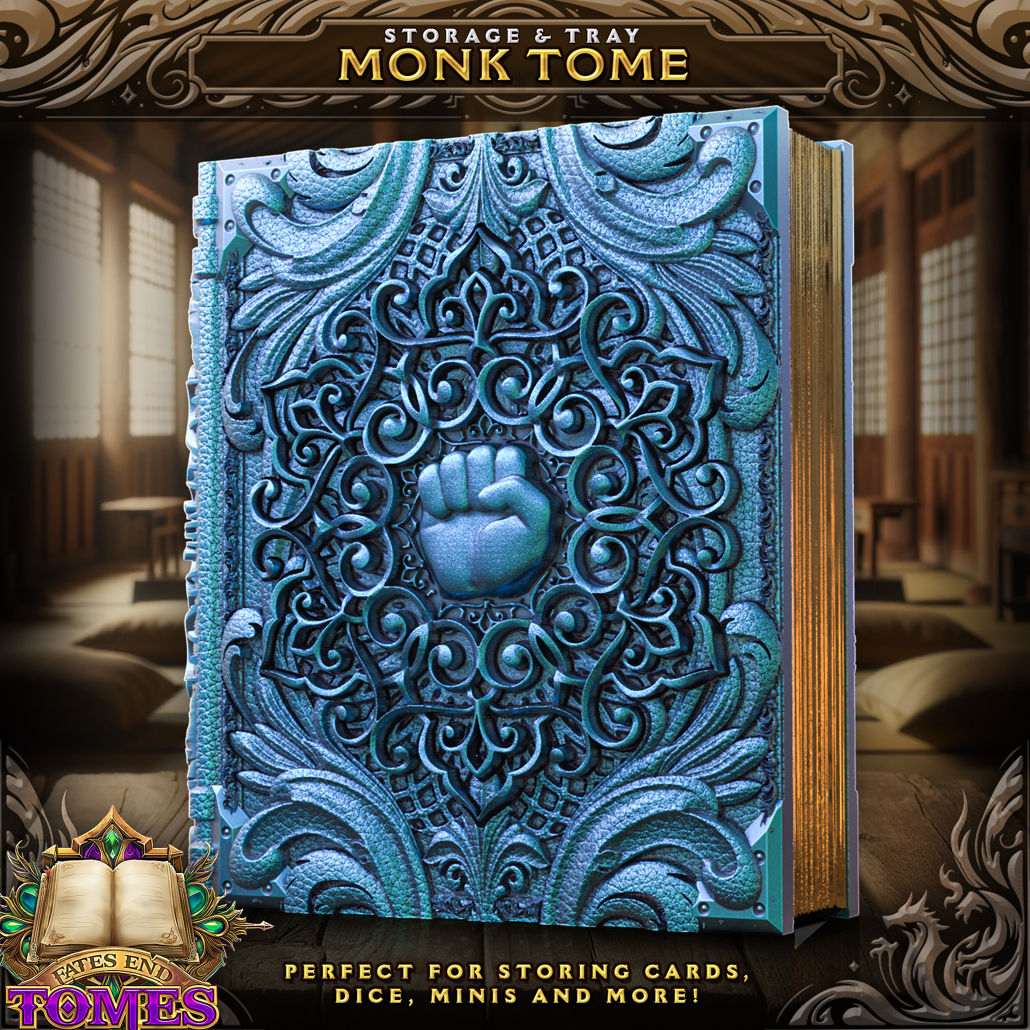 Monk Tome - Perfect for storing cards, dice, minis and more!