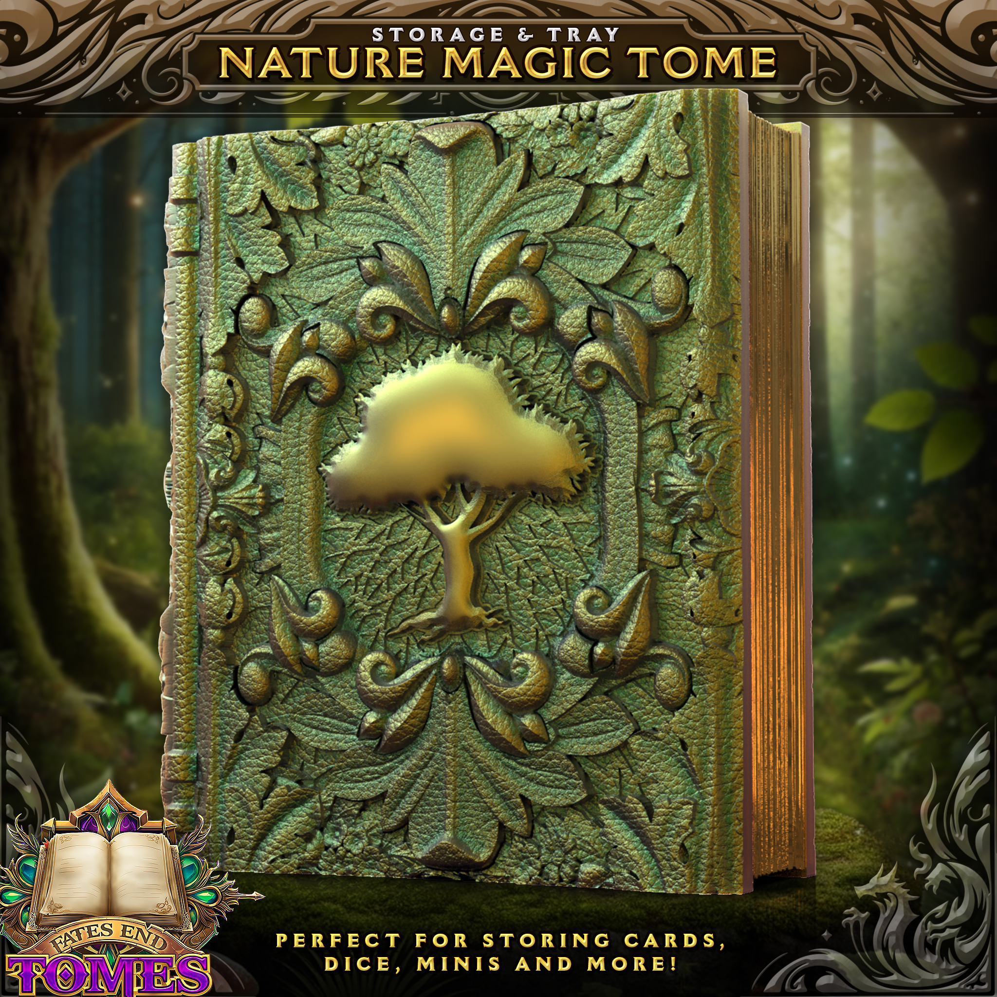Nature Magic Tome - Perfect for storing cards, dice, minis and more!