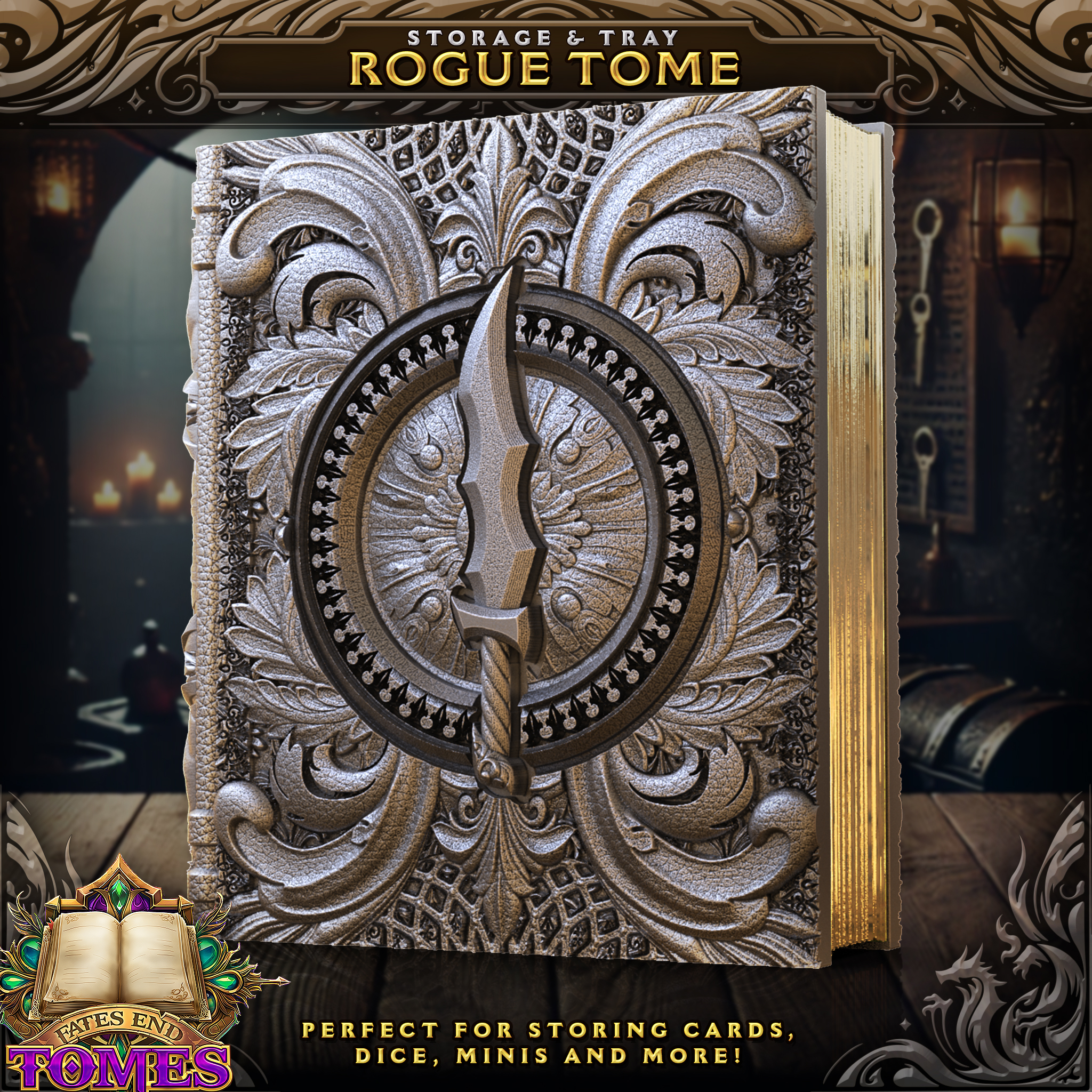 Rogue Tome - Perfect for storing cards, dice, minis and more!