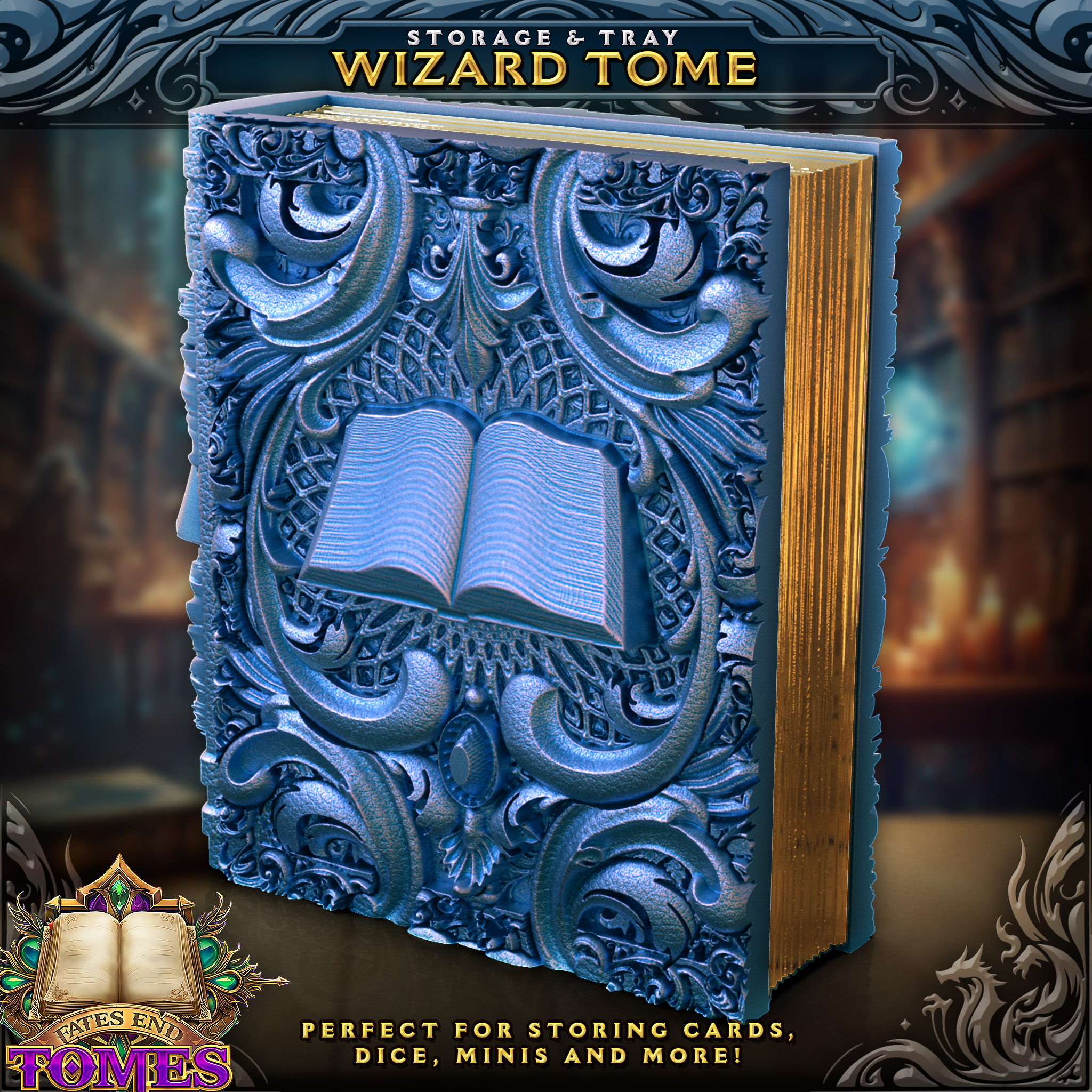 Wizard Tome - Perfect for storing cards, dice, minis and more!