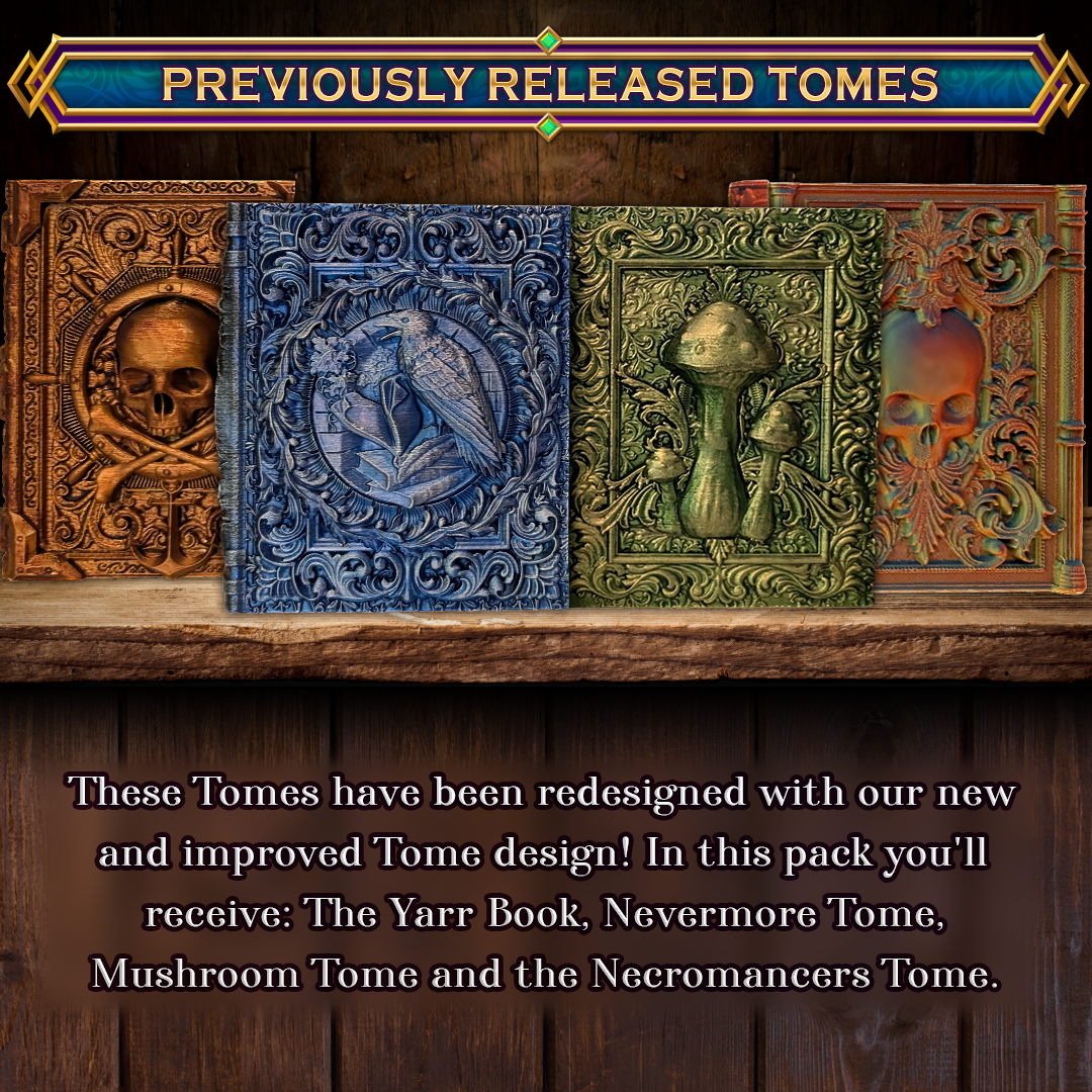 Past Tomes - 4 Pack: Yarr Book, Mushroom, Necromancer & Nevermore Tomes