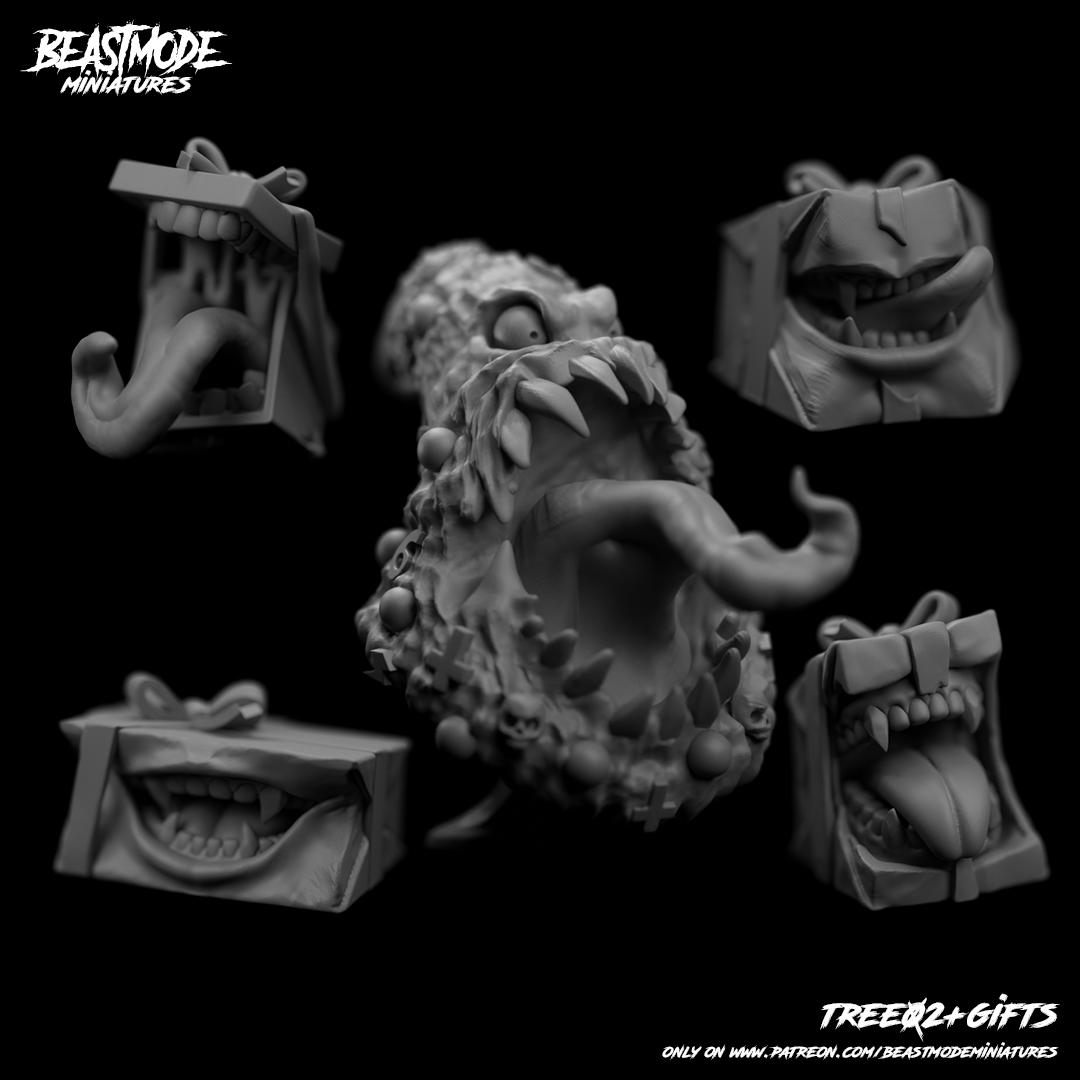 Christmas Tree Monster_02 and Gift Monster Set