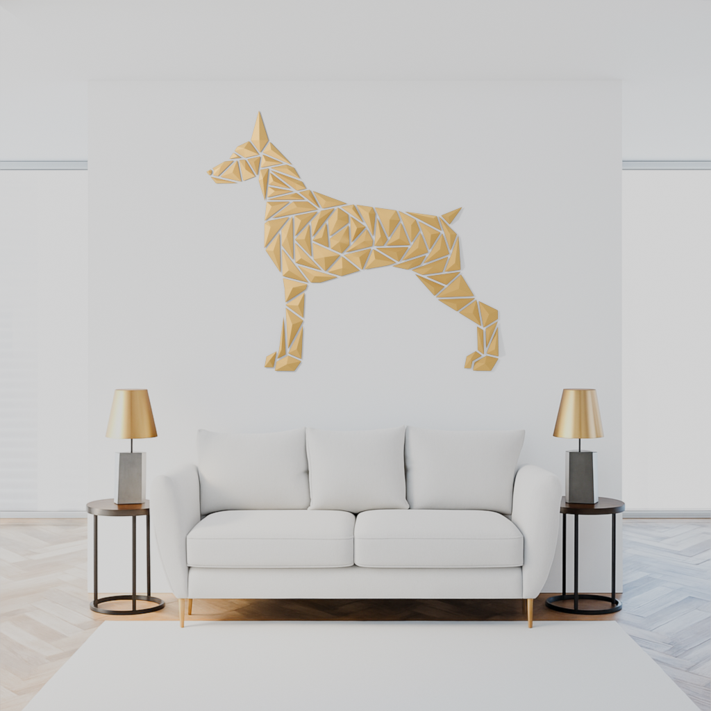 Geometric dog wall art - “Dobermann style”