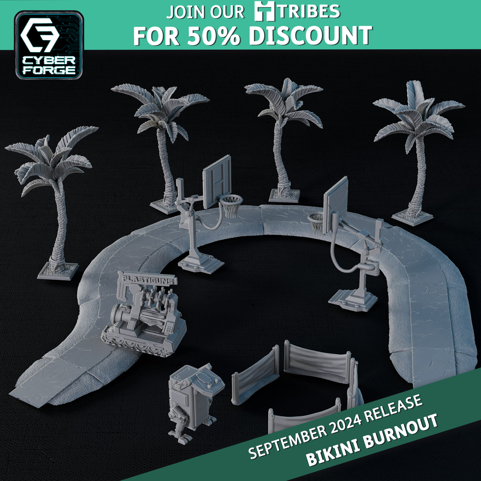 Terrain - Bikini Burnout - Cyber Forge Miniatures September 2024