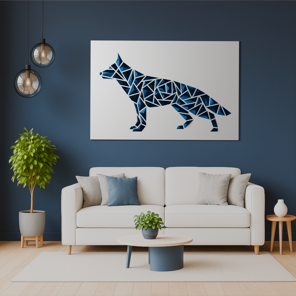 Geometric dog wall art - “German shepherd style”